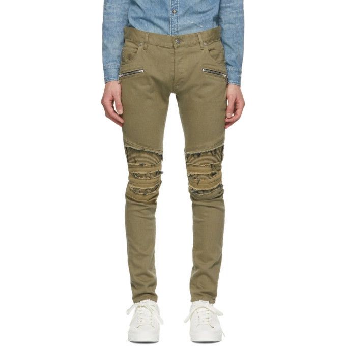 Balmain o1y0426 Denim Pant in Military Green Size US 33 - 1 Thumbnail