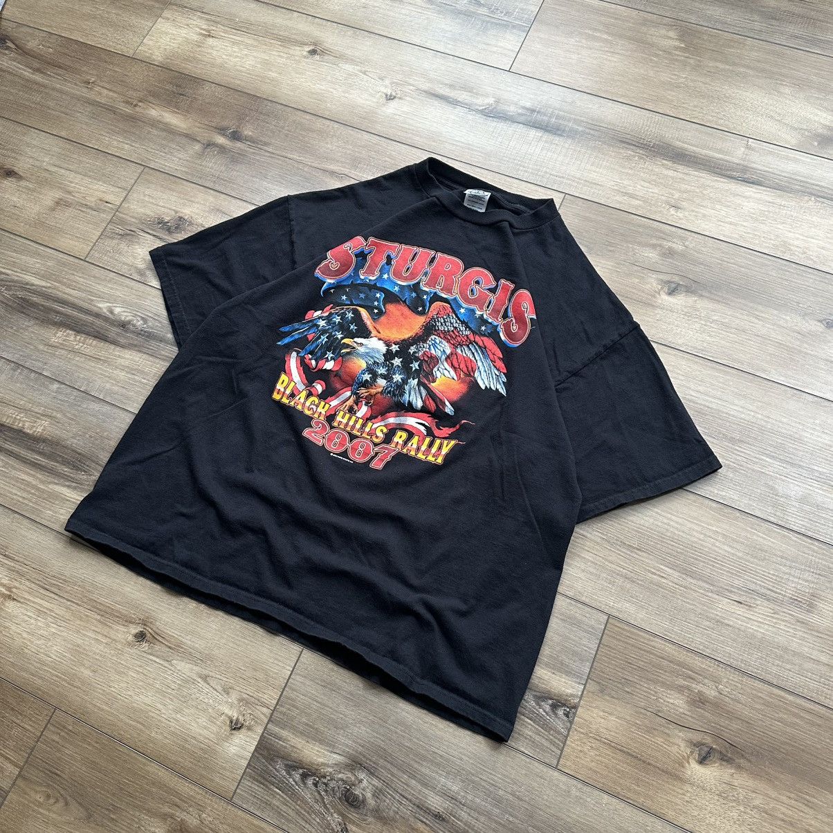 Harley Davidson Vintage 2007 Sturgis Black Hills Rally Biker Graphic Tee Size US XXL / EU 58 / 5 - 3 Thumbnail