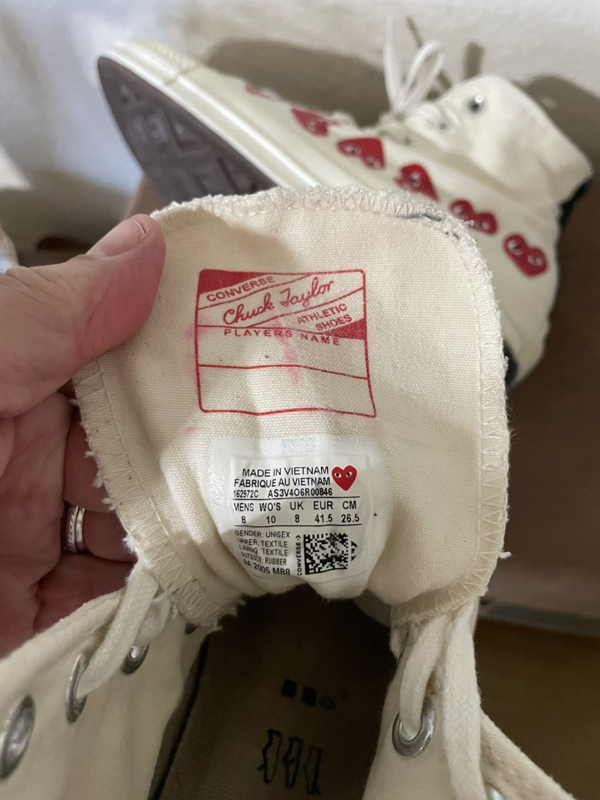 Comme des Garcons CDG Play x Converse Chuck Taylor All Star 70 HI Size US 8 / EU 41 - 10 Thumbnail