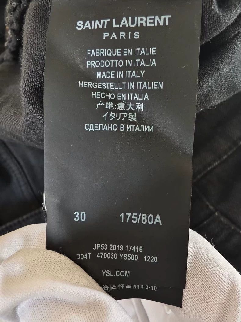 Saint Laurent Paris Saint Laurent Black Distressed Denim Pants-2505 Size US 30 / EU 46 - 4 Thumbnail