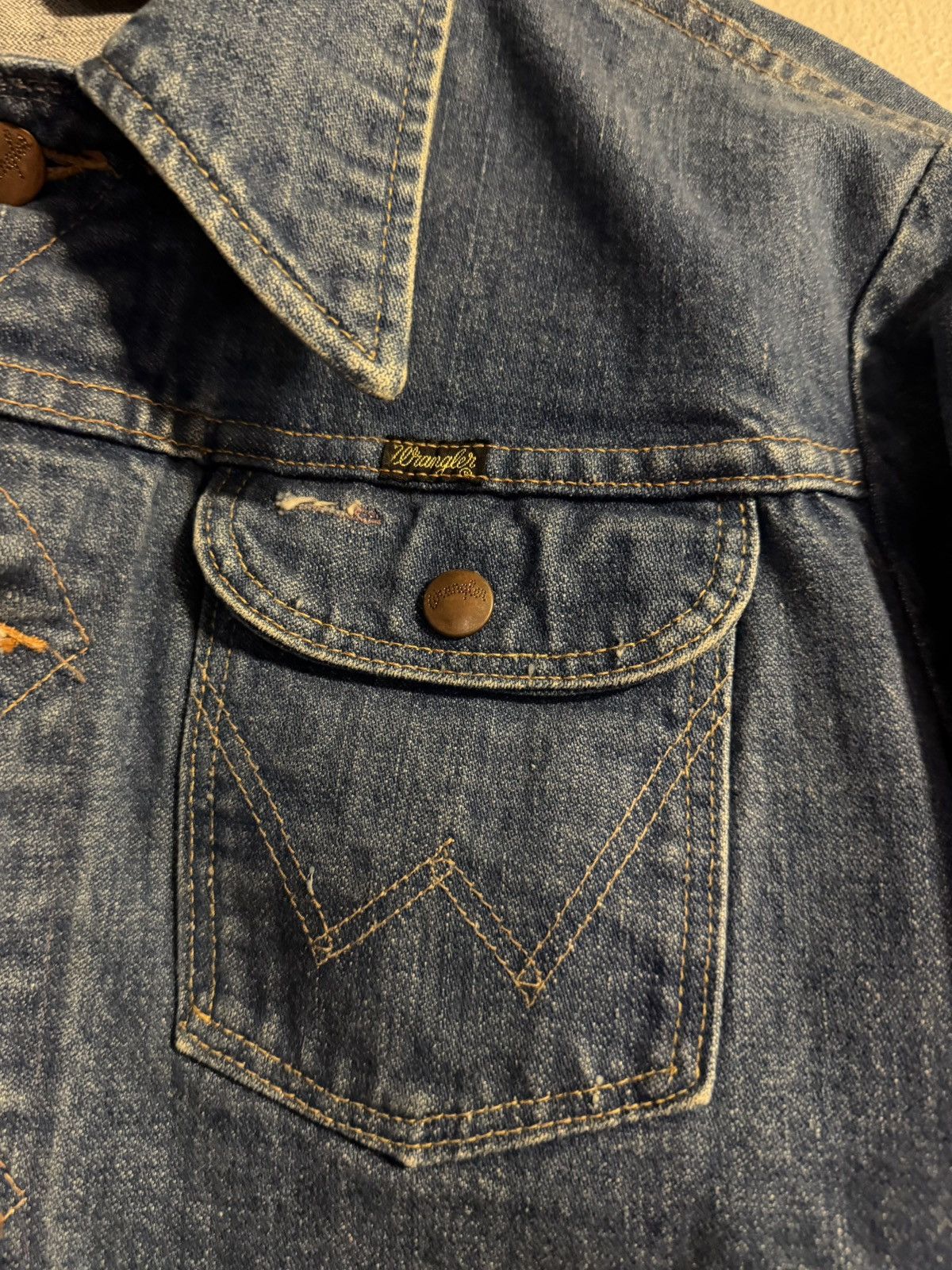Wrangler vtg 70s 80s blue denim jacket fits small-medium Size US S / EU 44-46 / 1 - 4 Thumbnail