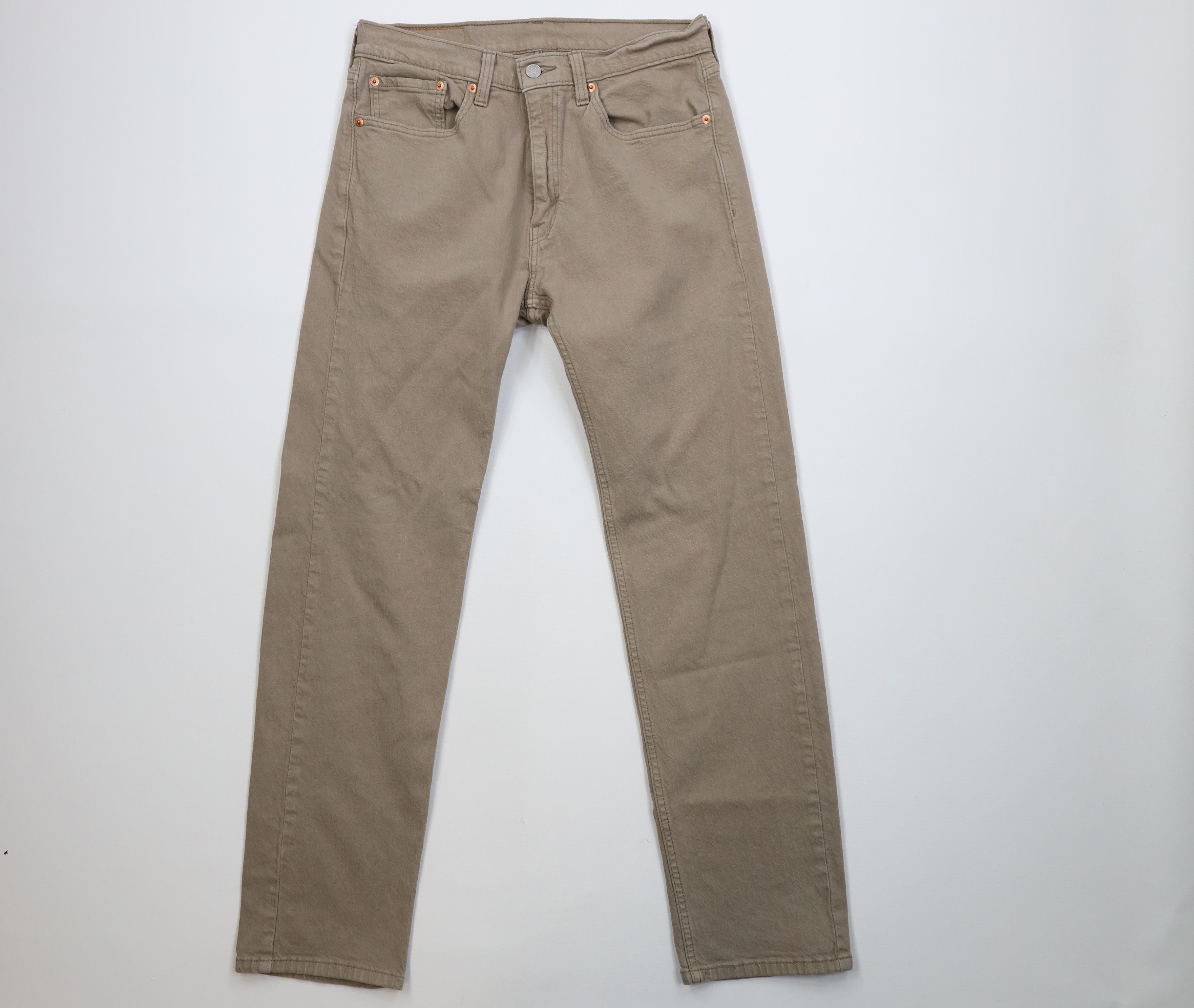 Levi's Vintage Y2K Levis 505 Regular Straight Leg Jeans Beige Size US 31 - 1 Thumbnail