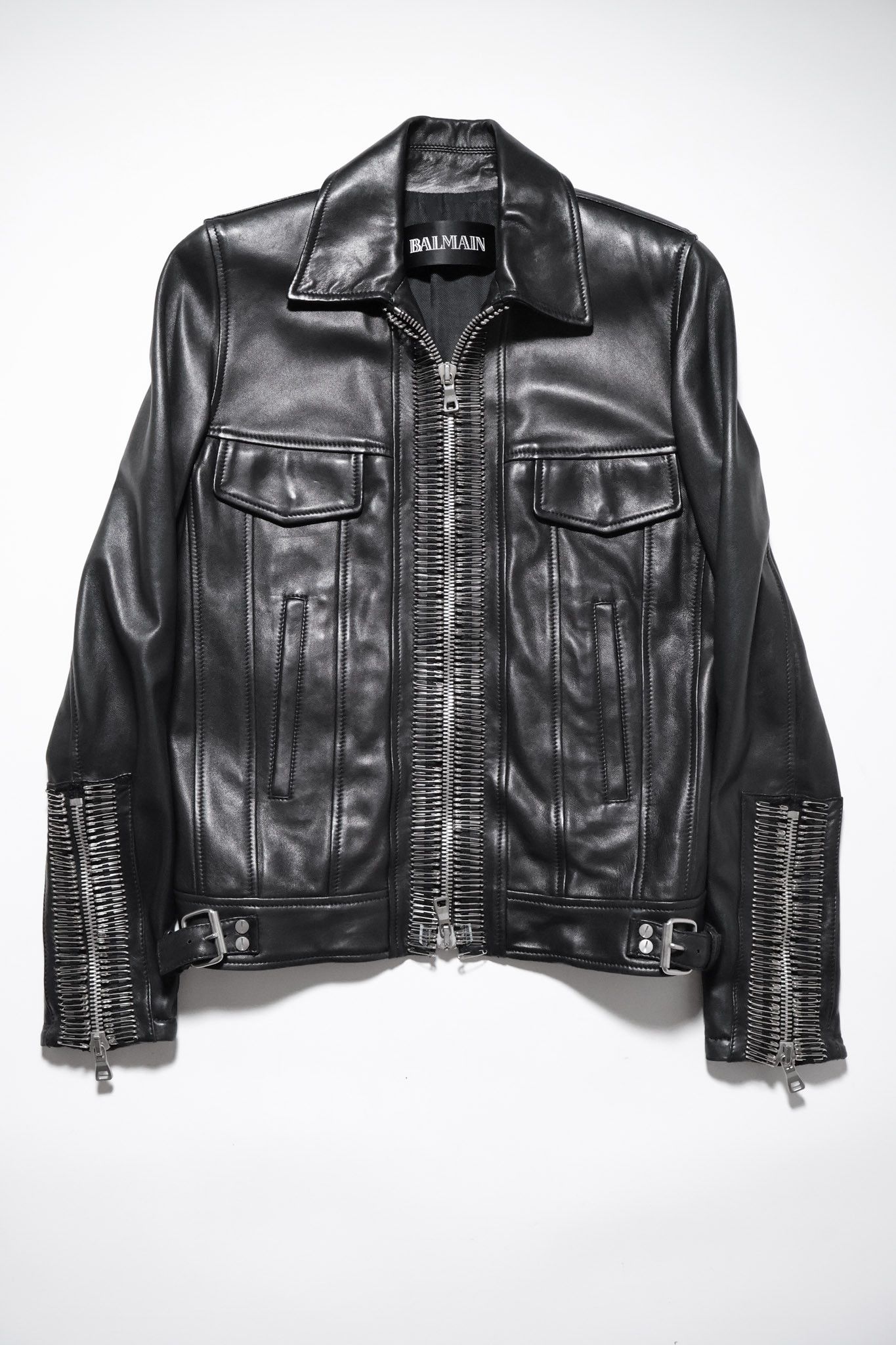 Balmain by Decarnin SS11 Safety Pin Leather Jacket