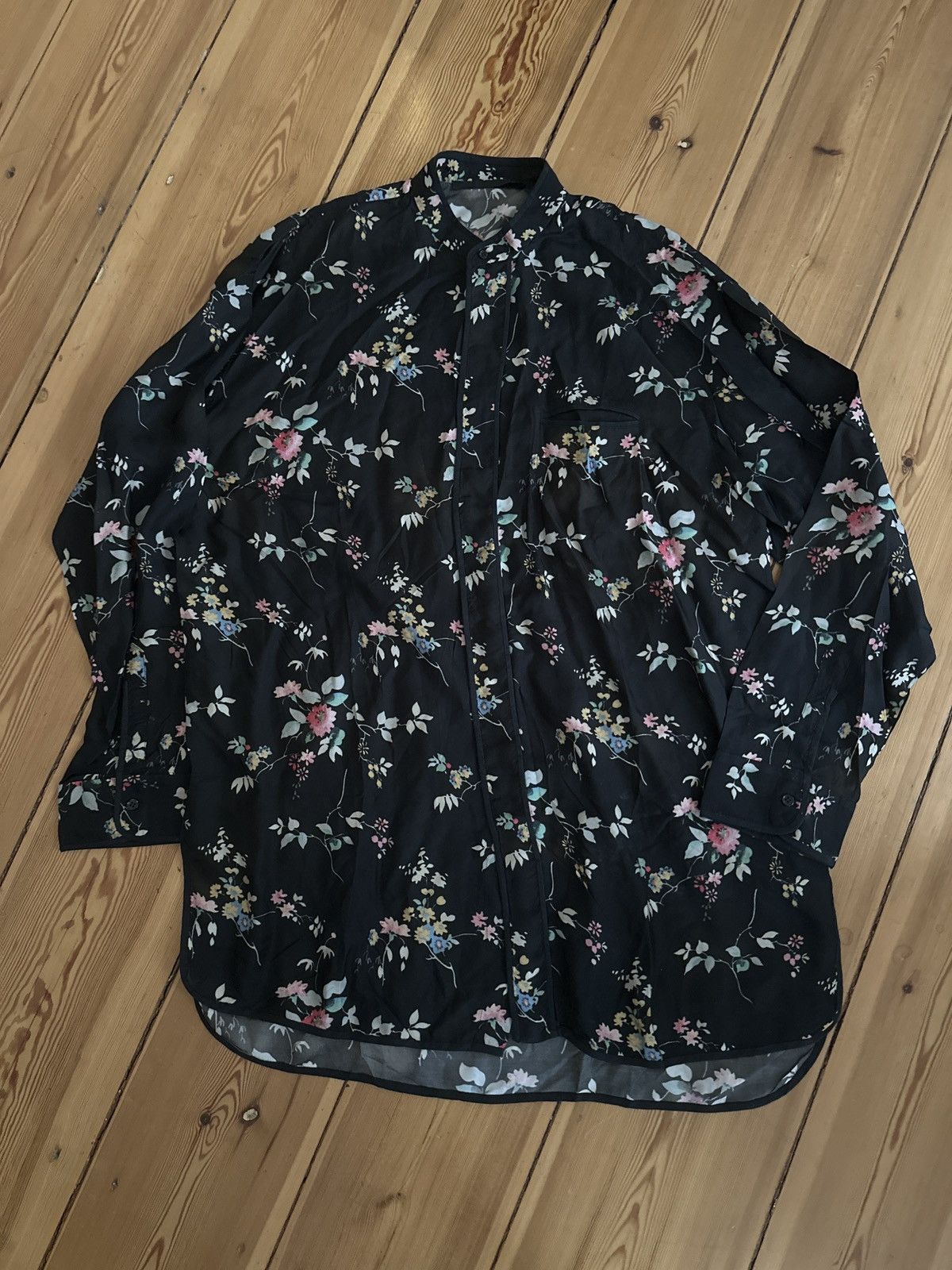 Haider Ackermann Black Floral Shirt Size US M / EU 48-50 / 2 - 5 Thumbnail