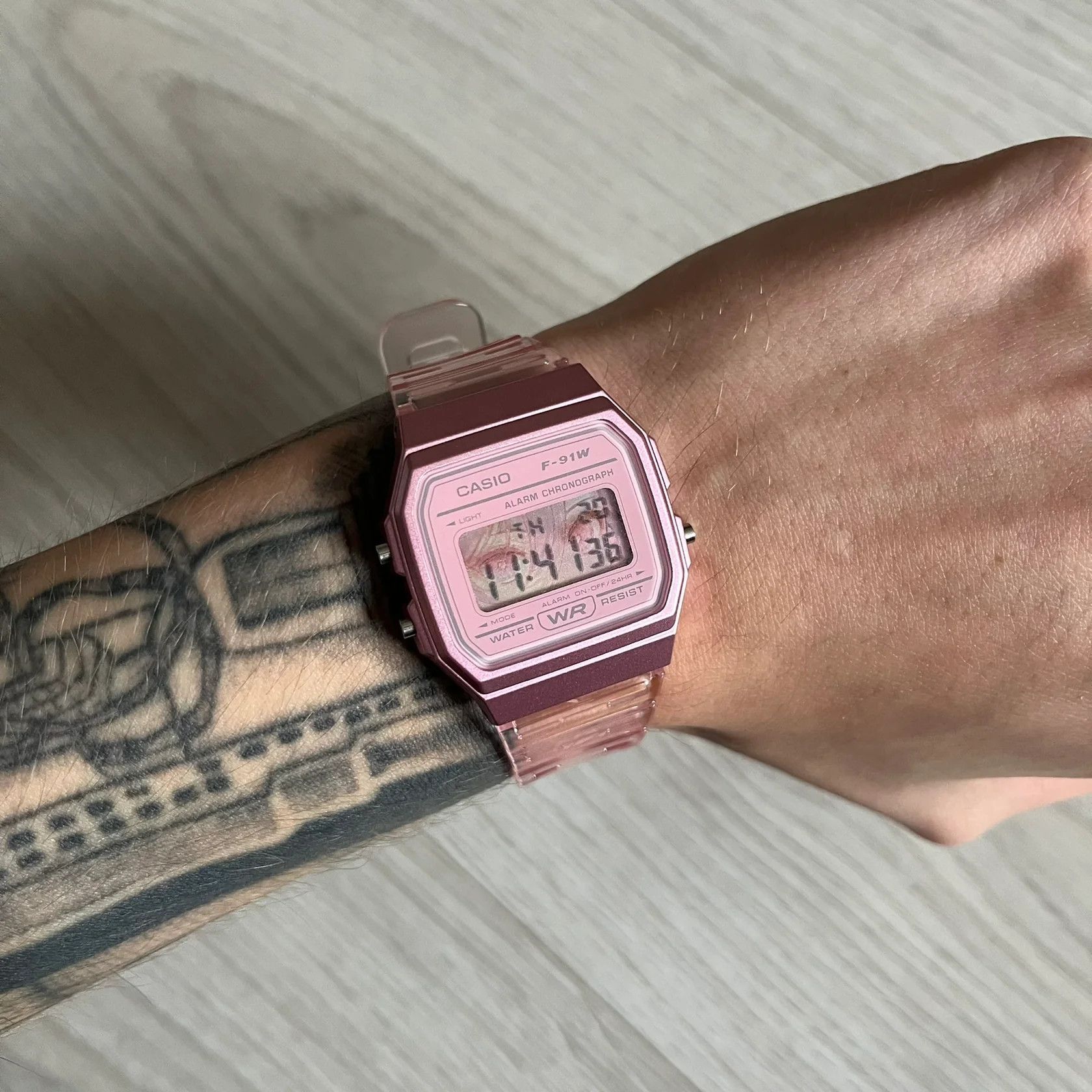 Casio Casio F-91W "Love Eyes" Pink Digital Watch Size ONE SIZE - 1 Thumbnail