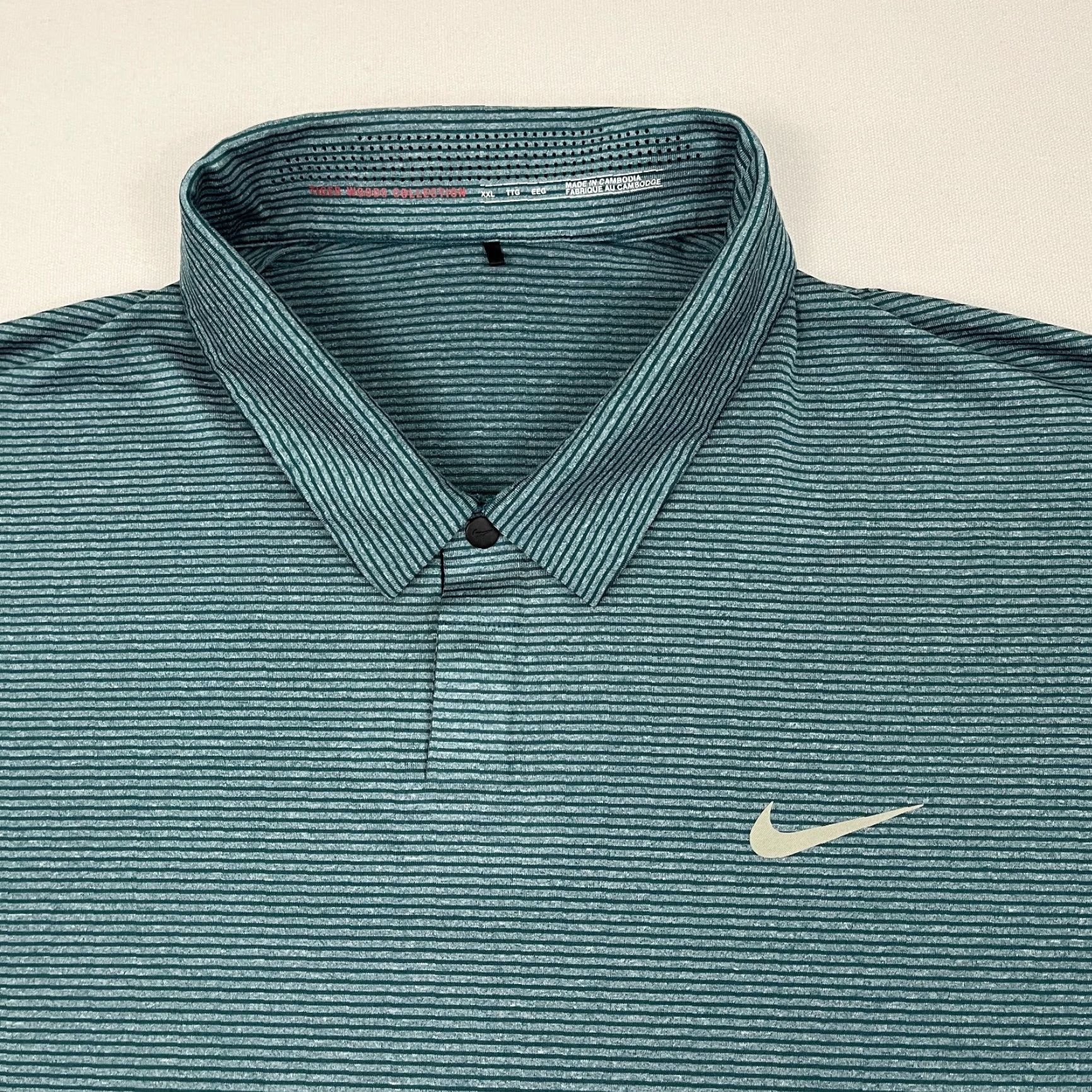 Nike Nike Tiger Woods Polo Shirt Mens 2XL Green Active Performance Golf Snap Collar Shirt Size US XXL / EU 58 / 5 - 2 Thumbnail