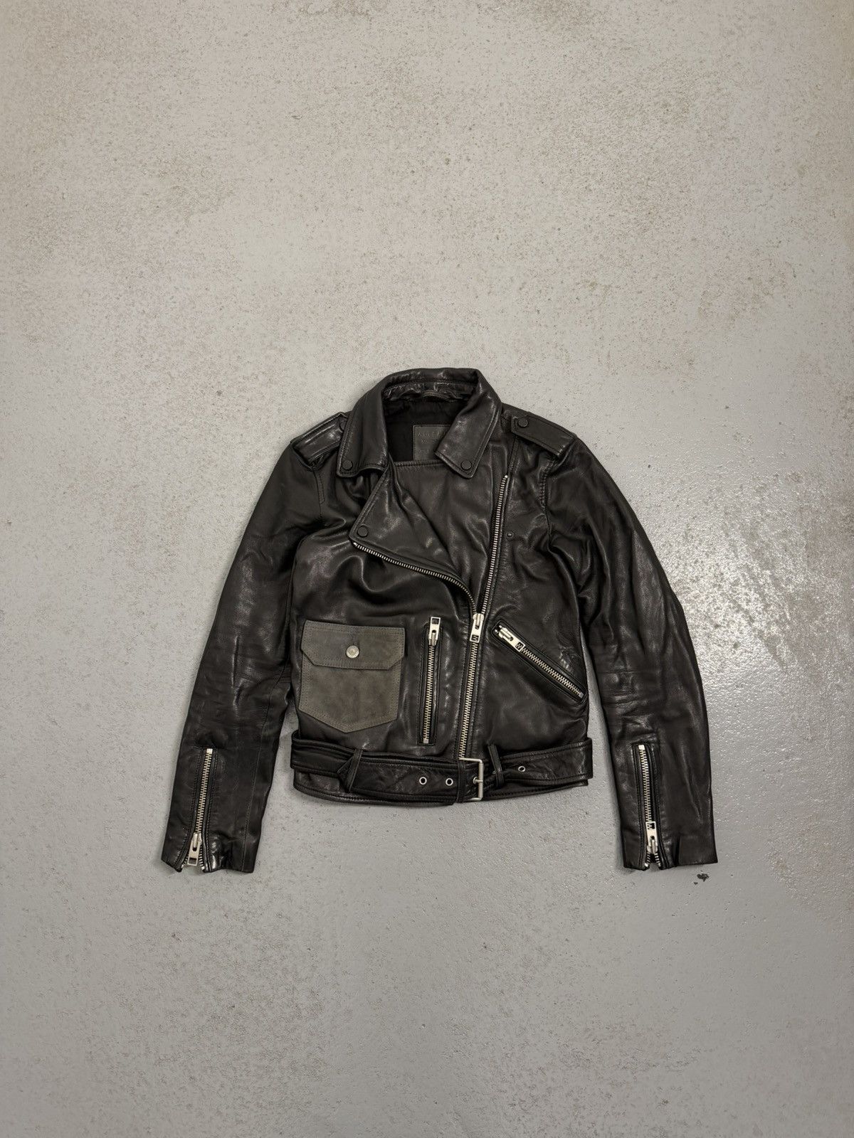 Allsaints Allsaints Leather Biker Belted Jacket Size S / US 4 / IT 40 - 1 Thumbnail