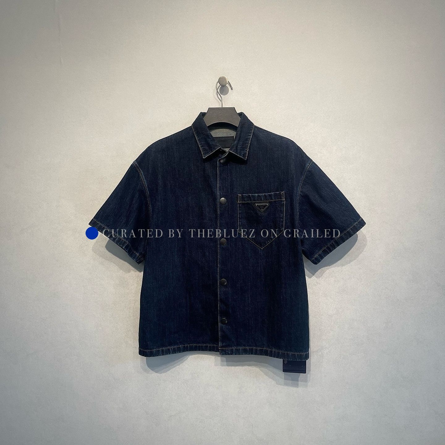 Prada Blue Denim Short Sleeve Button-Up Shirt Size US L / EU 52-54 / 3 - 1 Thumbnail