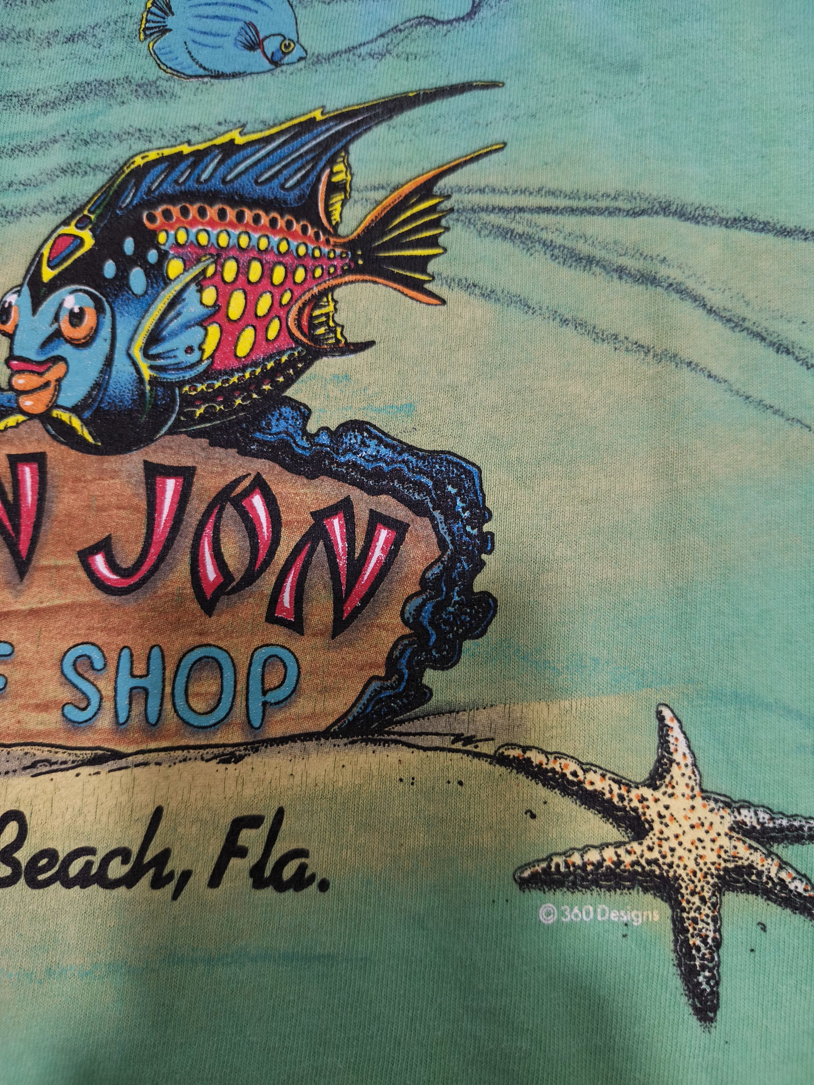 Ron Jon Surf Shop Vintage 90s Ron Jon T-Shirt – Ocean Diver Dolphin Graphic Size US L / EU 52-54 / 3 - 12 Thumbnail