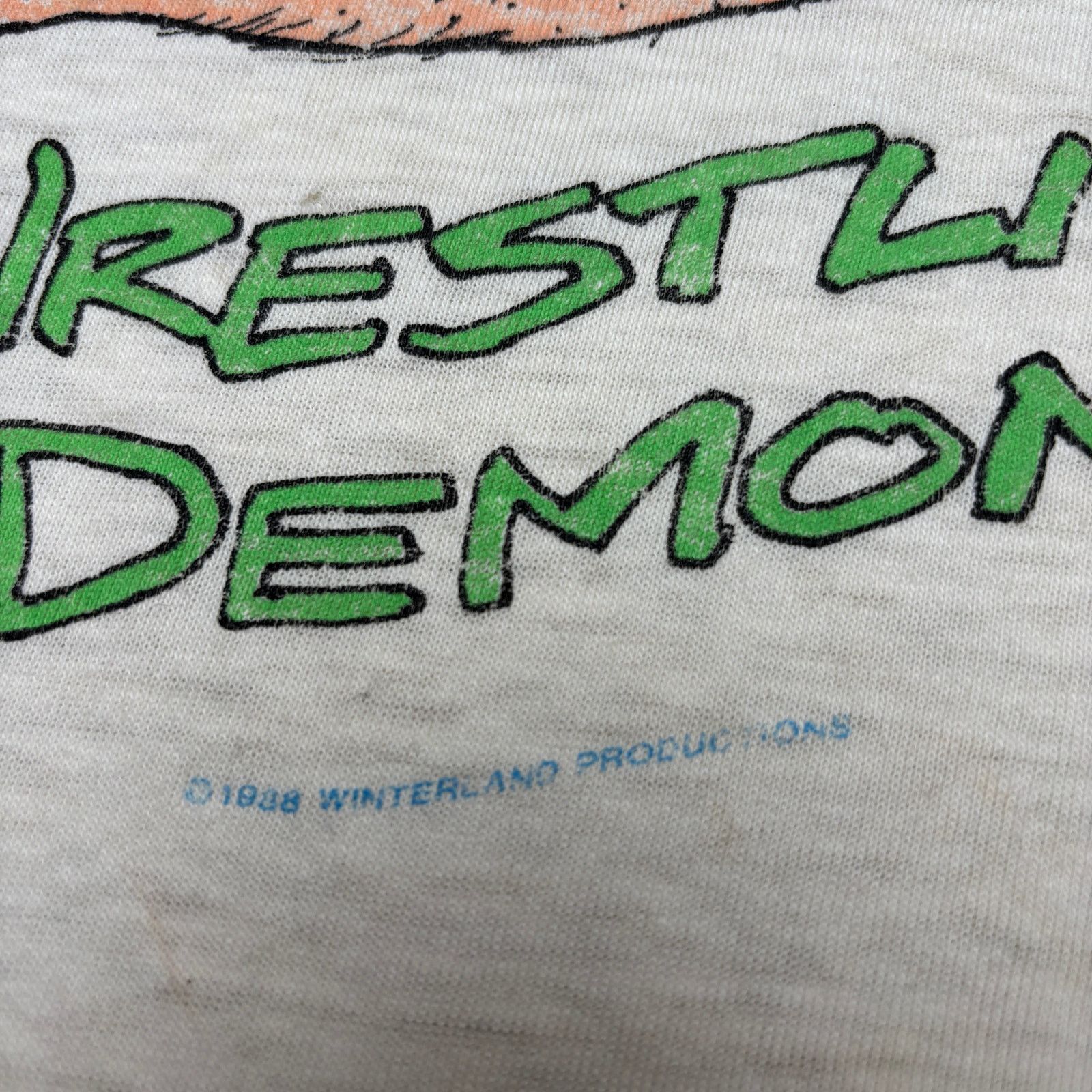 Vintage Vintage 1988 Wrestling Demon Tee Shirt Men's XL Paper Size US XL / EU 56 / 4 - 3 Thumbnail