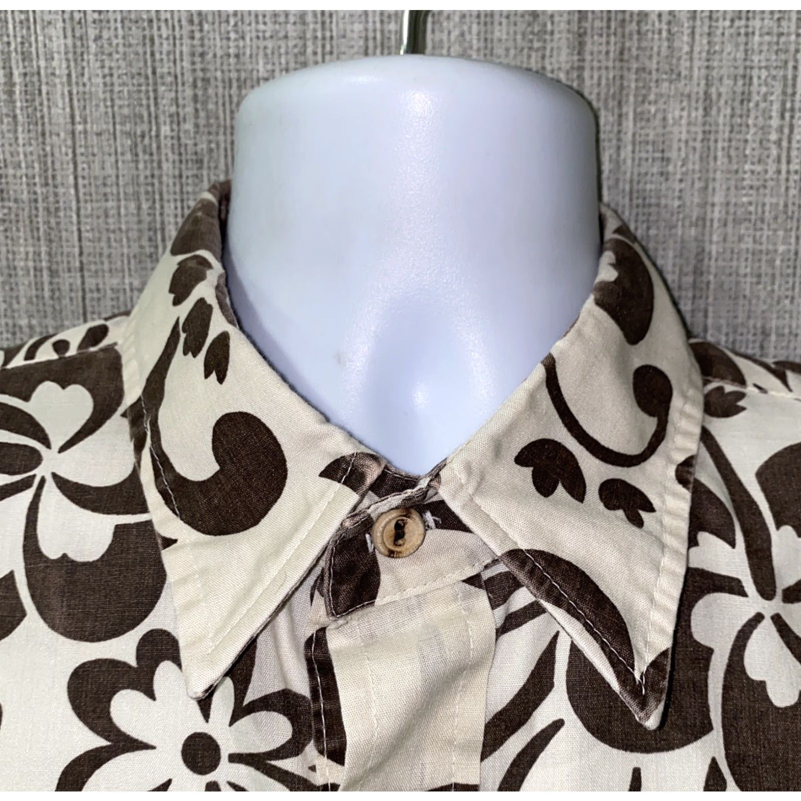 ALOHAS Vtg Holo Holo Mens White/Brown 1/2 Button Aloha Hawaiian Shirt Size L Size US L / EU 52-54 / 3 - 3 Thumbnail