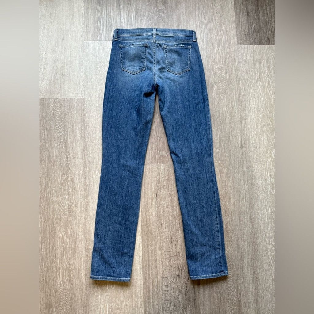 J Brand J Brand Blue Straight Leg Jeans with Distressed Fading Size 26" / US 2 / IT 38 - 2 Thumbnail