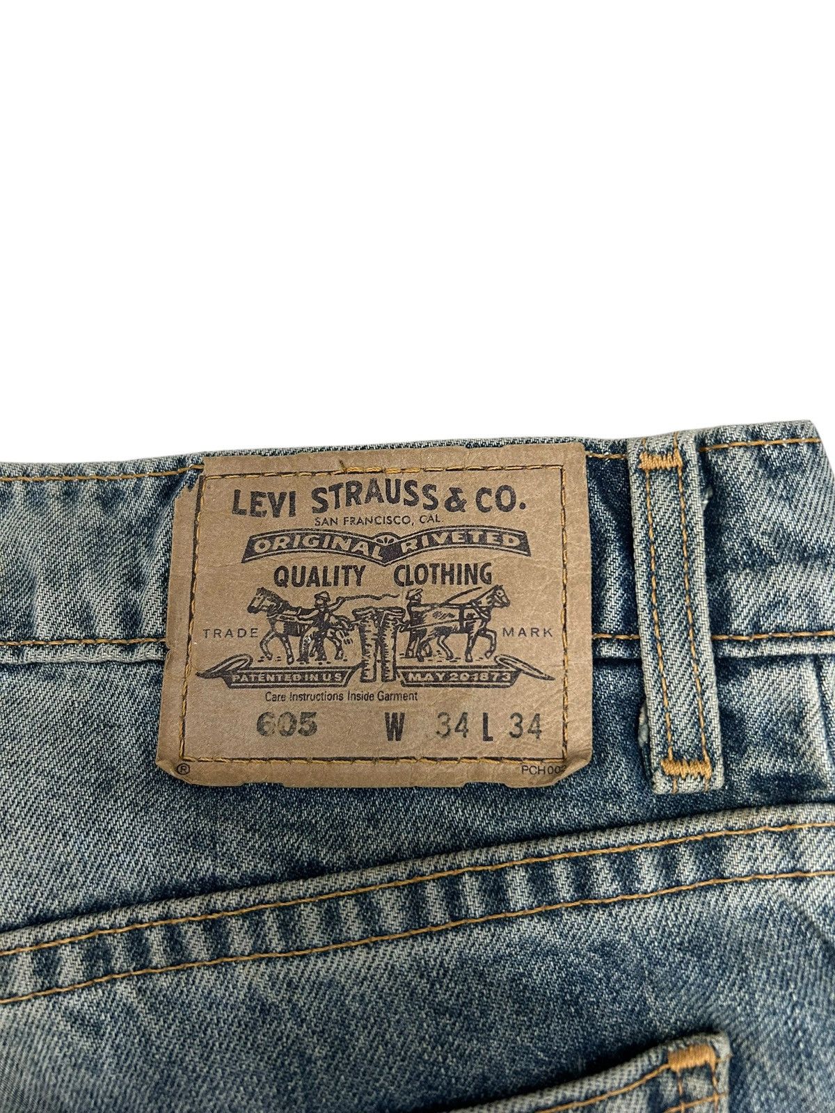 Levi's Levis Vintage Clothing 605 Orange Tag Acid Washed Distress Size US 32 / EU 48 - 17 Thumbnail