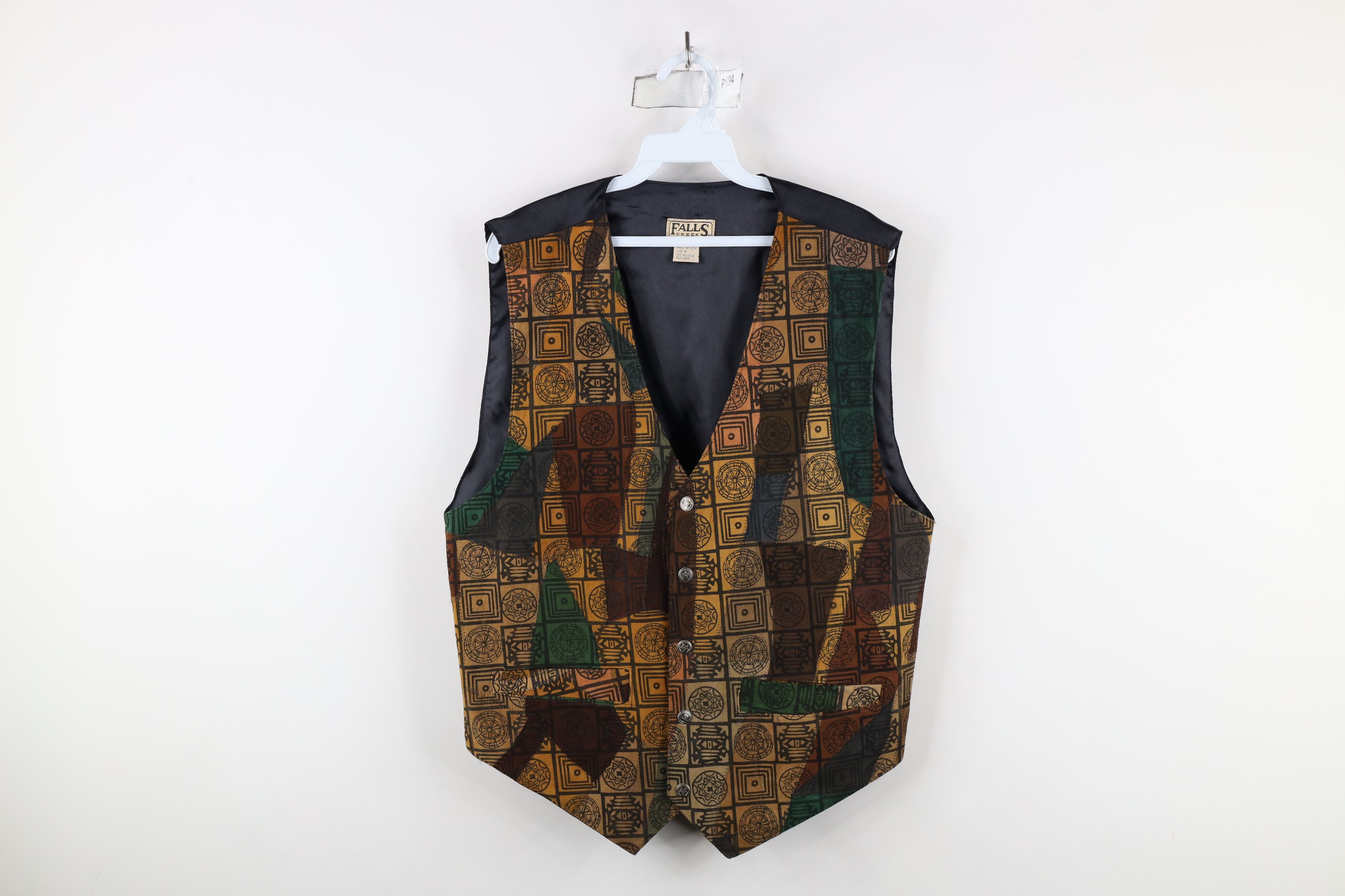 Vintage Vintage 90s Streetwear Geometric Patchwork Buckle Back Vest Size US M / EU 48-50 / 2 - 1 Thumbnail