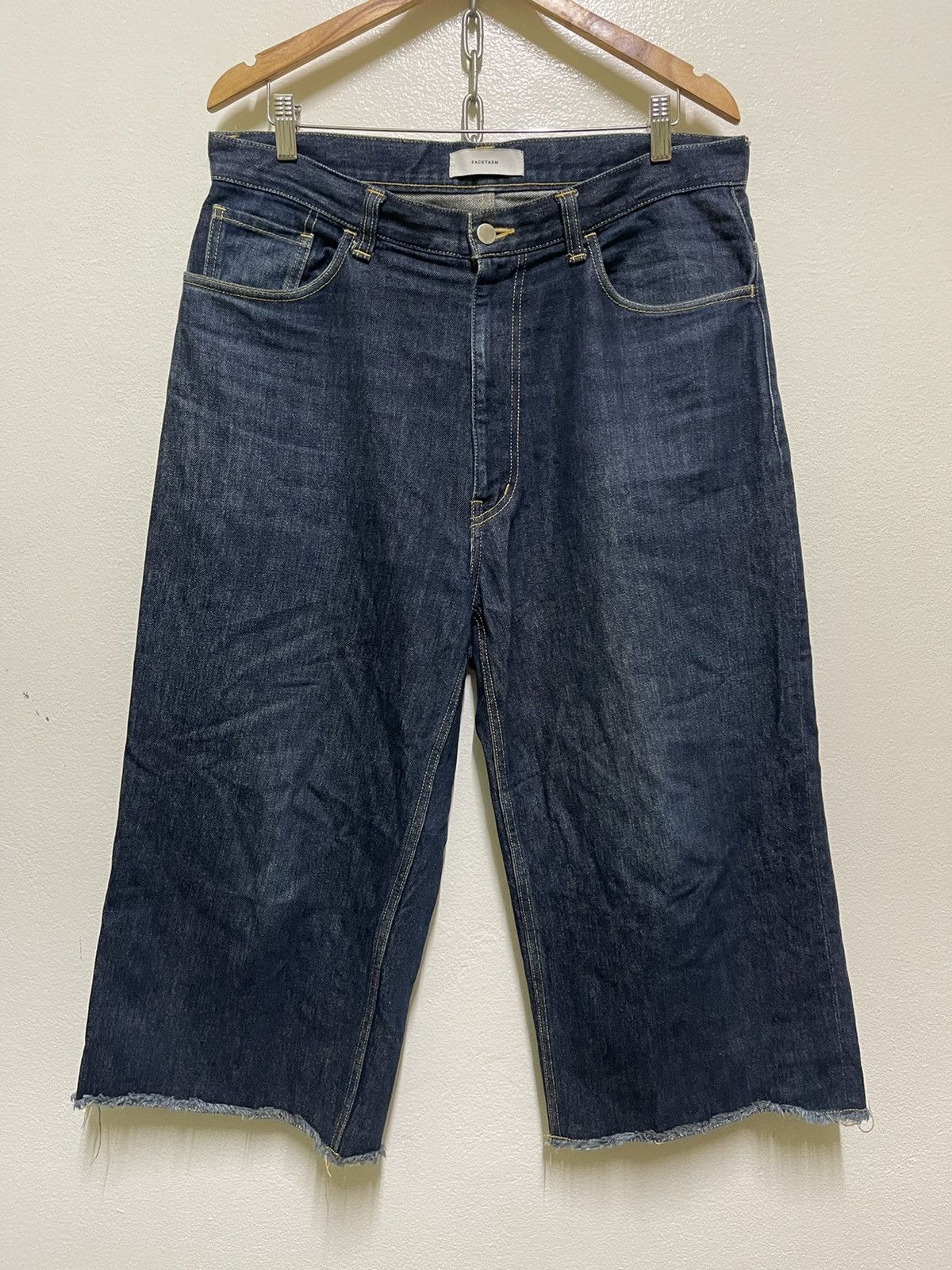 image of Facetasm Three Quarters Jeans Open Legs Japan in Blue, Men's (Size 36)
