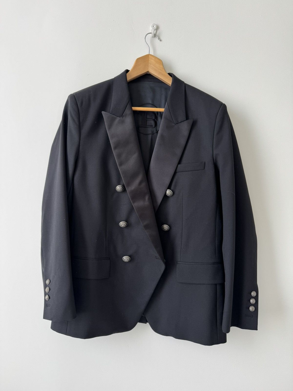 Balmain BALMAIN Double-breasted satin-lapel jacket Size 50R - 1 Thumbnail