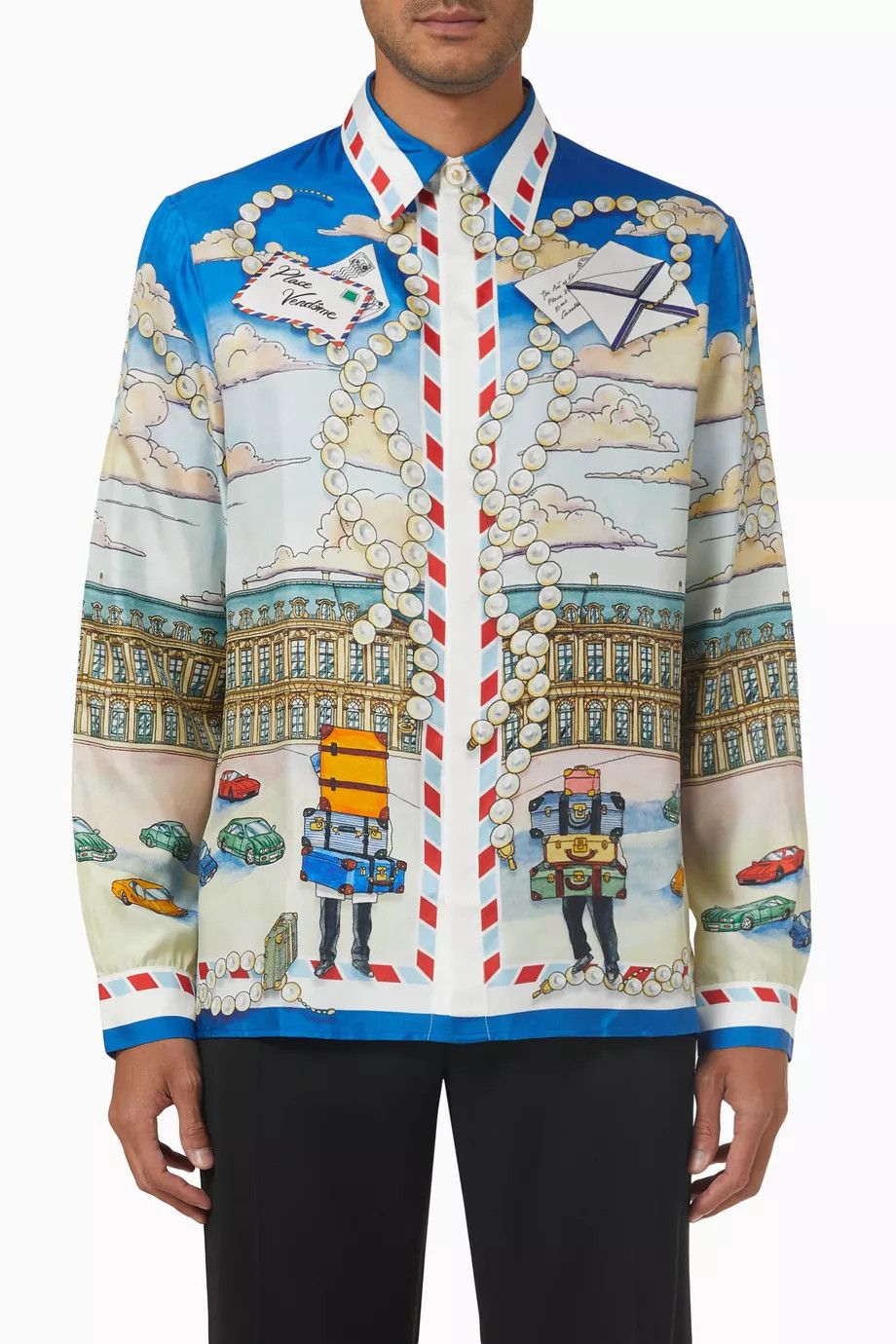 Casablanca o1mle0326 Long Sleeve Silk Shirt Place Casa in Multicolor Size US XL / EU 56 / 4 - 1 Thumbnail