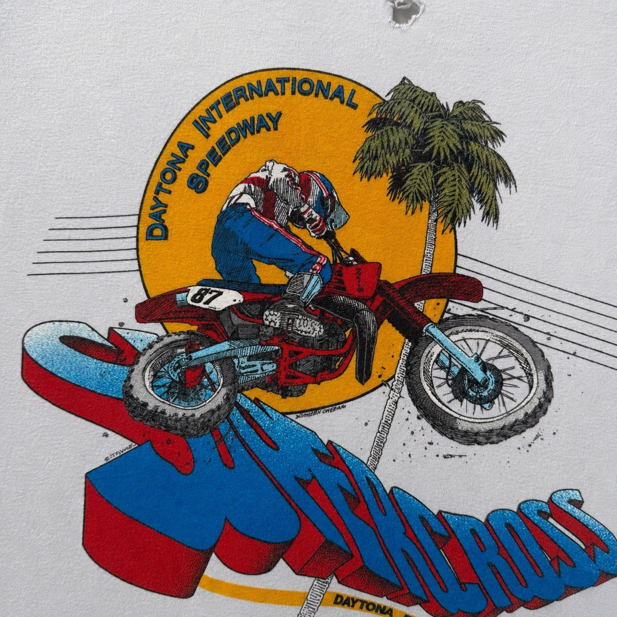 Vintage 1987 Daytona Bike Week International Speedway Graphic T-Shir Size US S / EU 44-46 / 1 - 5 Thumbnail