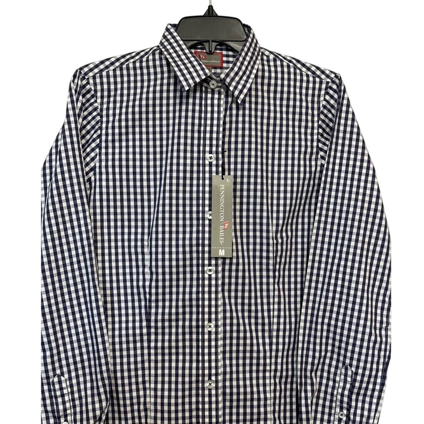 Other Pennington & Bailes Shirt Gingham Check Button-Up Blue M NWT Size US M / EU 48-50 / 2 - 2 Thumbnail