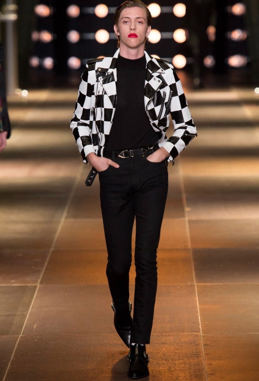 Saint Laurent Paris *RARE* Saint Laurent Paris SS14 Checkered L01 Sz.48 Size US M / EU 48-50 / 2 - 1 Thumbnail
