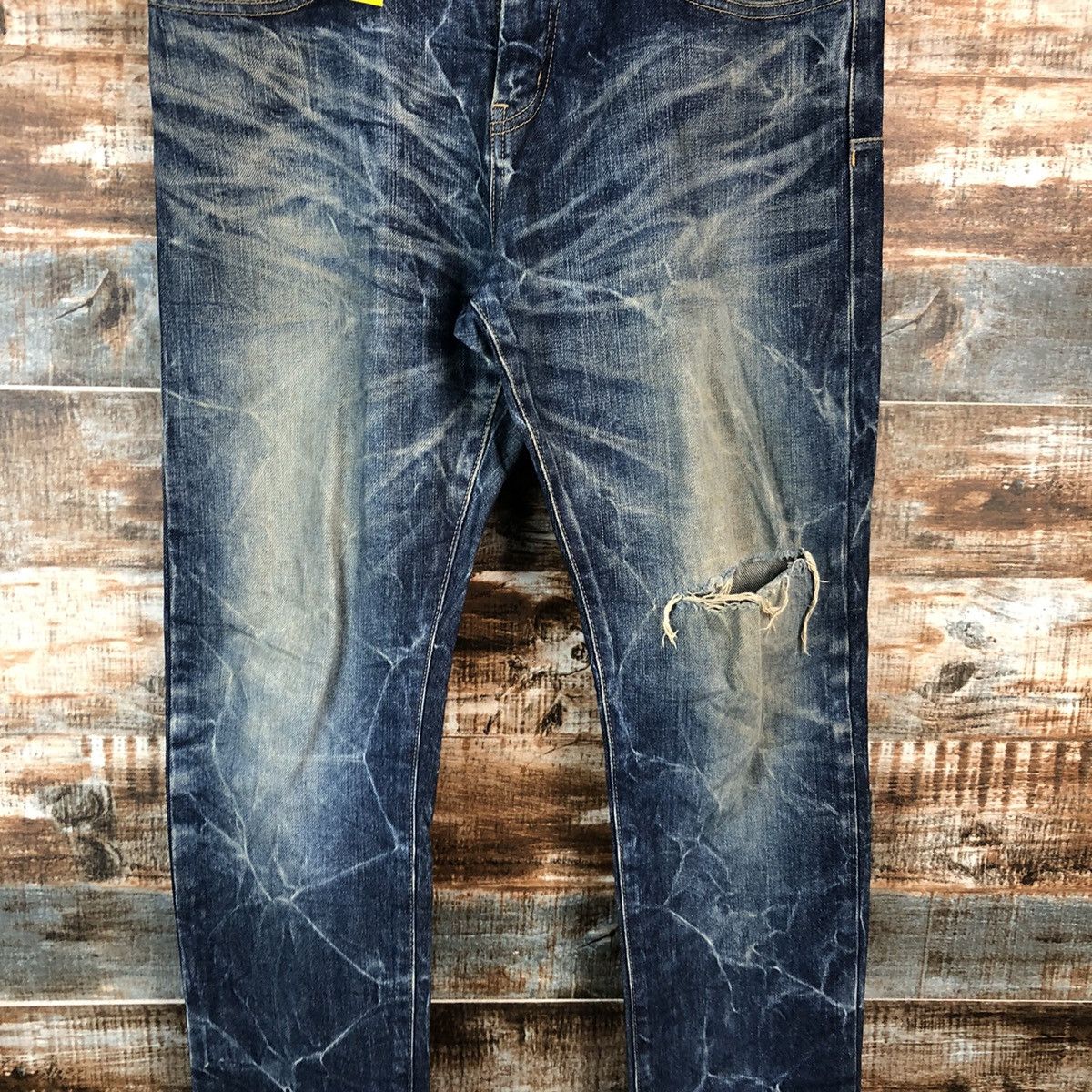 Tornado Mart DL Tornado Mart Blue Distressed Denim Pants #C145 Size US 33 - 5 Thumbnail