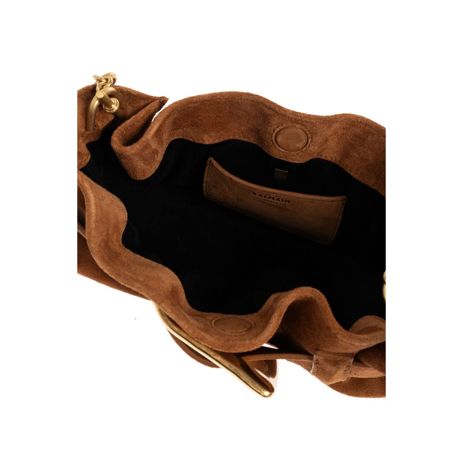 Balmain Balmain Anthem Mini Brown Suede Shoulder Bag New & Authentic Size ONE SIZE - 4 Thumbnail