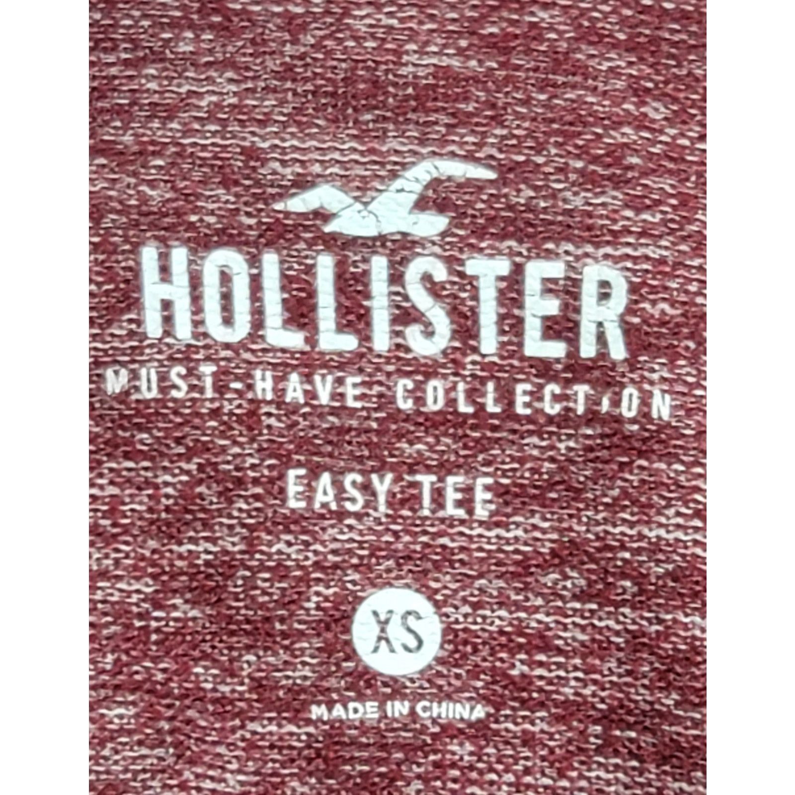 Hollister Hollister Burgundy White Marled Easy Tee Top XS Stretch Size XS / US 0-2 / IT 36-38 - 4 Thumbnail