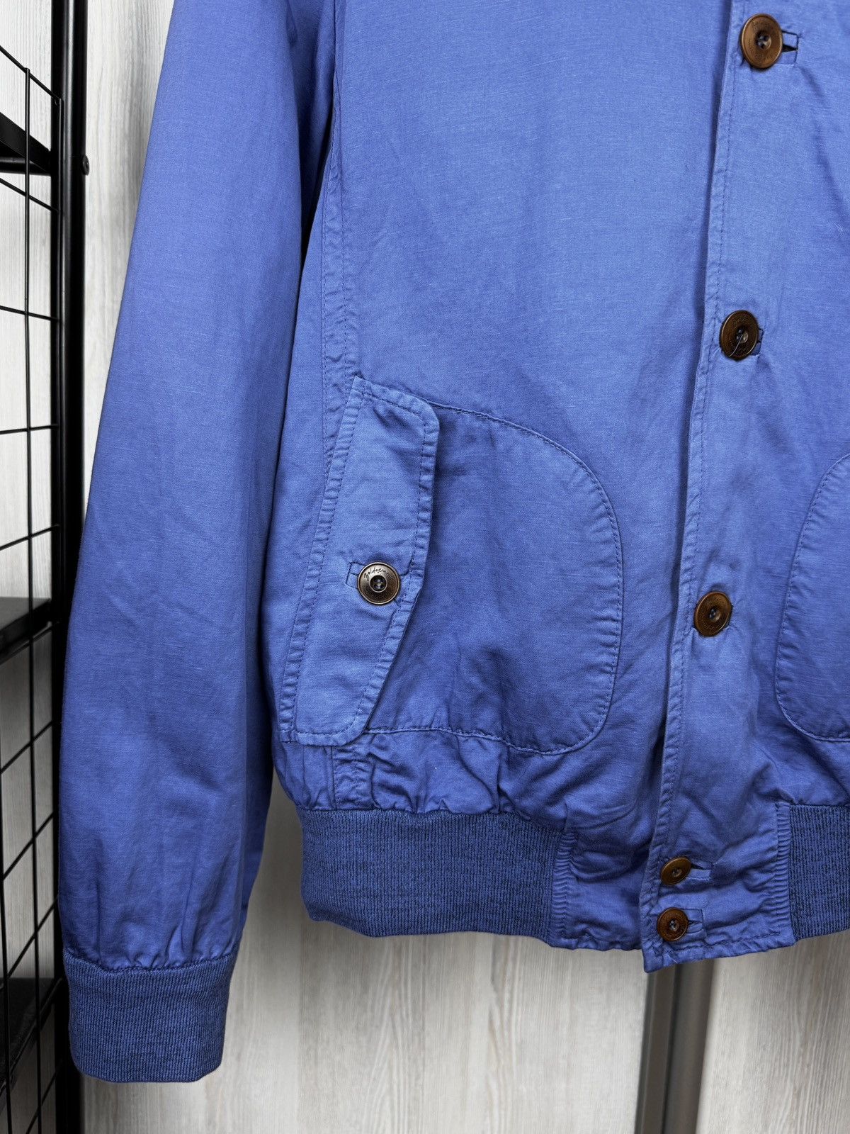 Baldessarini Baldessarini made in Italy blue linen cotton bomber jacket Size US L / EU 52-54 / 3 - 4 Thumbnail