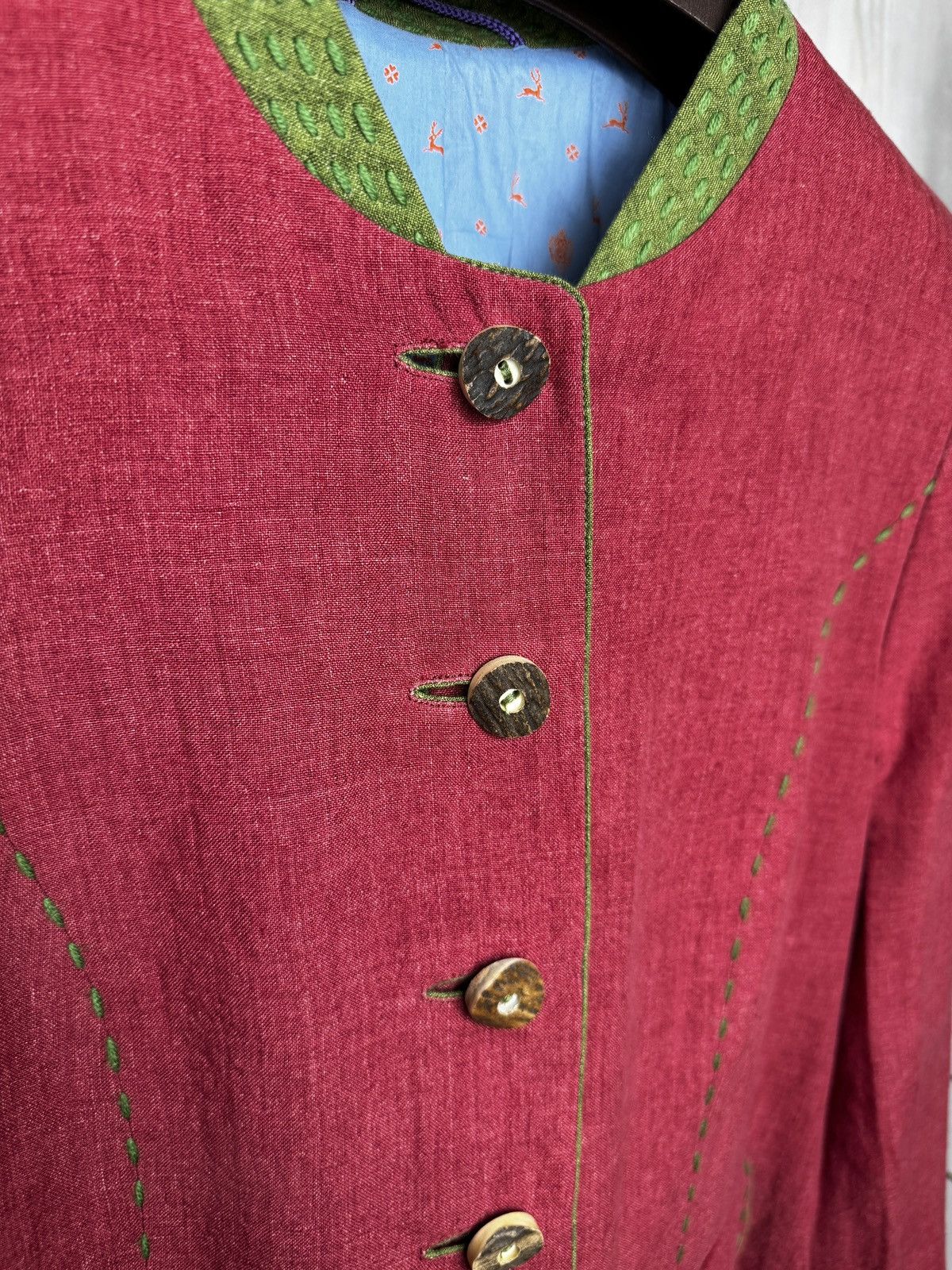 Other Habsburg Antoinette Red Linen Traditional blazer jacket 42 Size L / US 10 / IT 46 - 7 Thumbnail