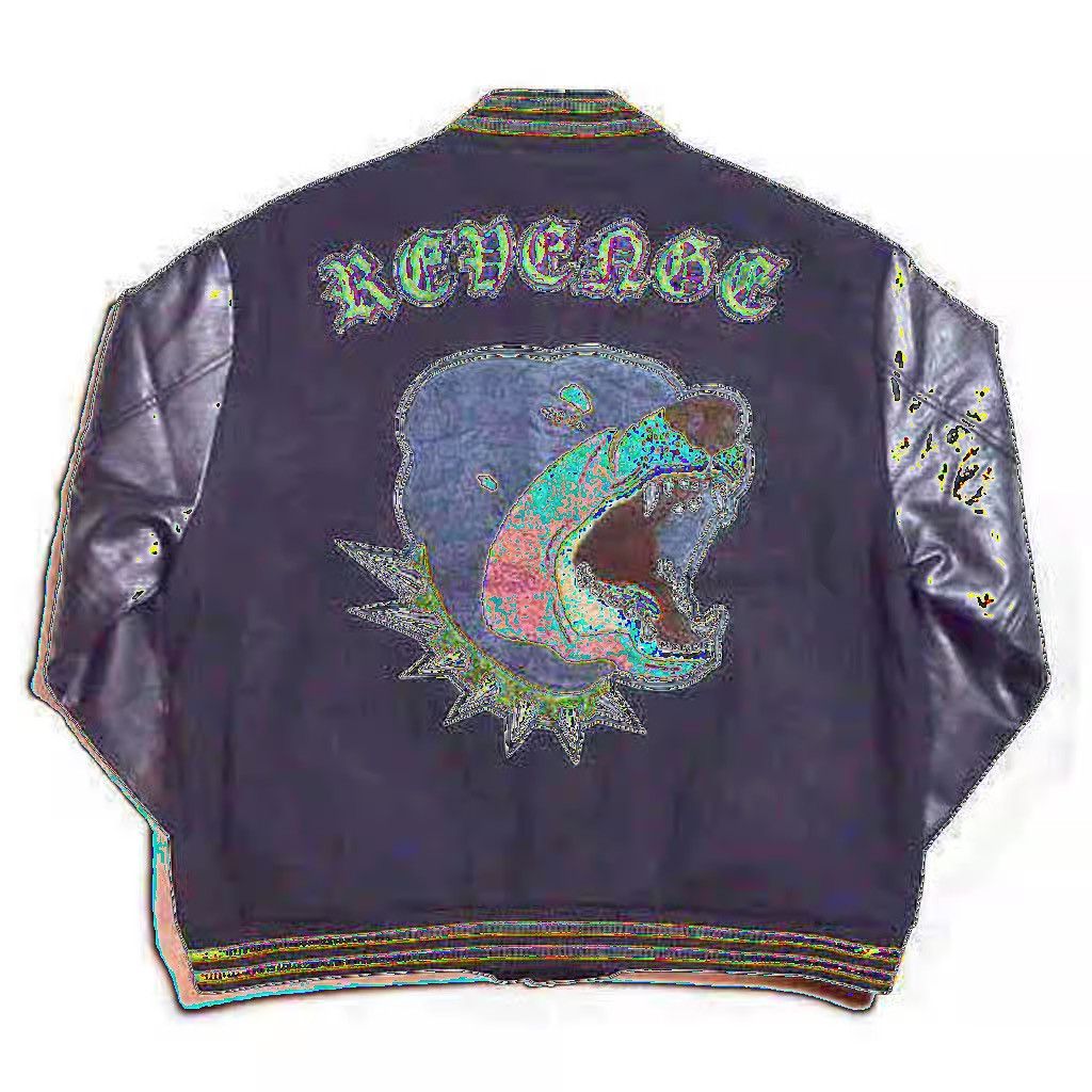 Revenge Revenge Rottweiler Black and Yellow Leather Varsity Bomber Size US L / EU 52-54 / 3 - 6 Thumbnail