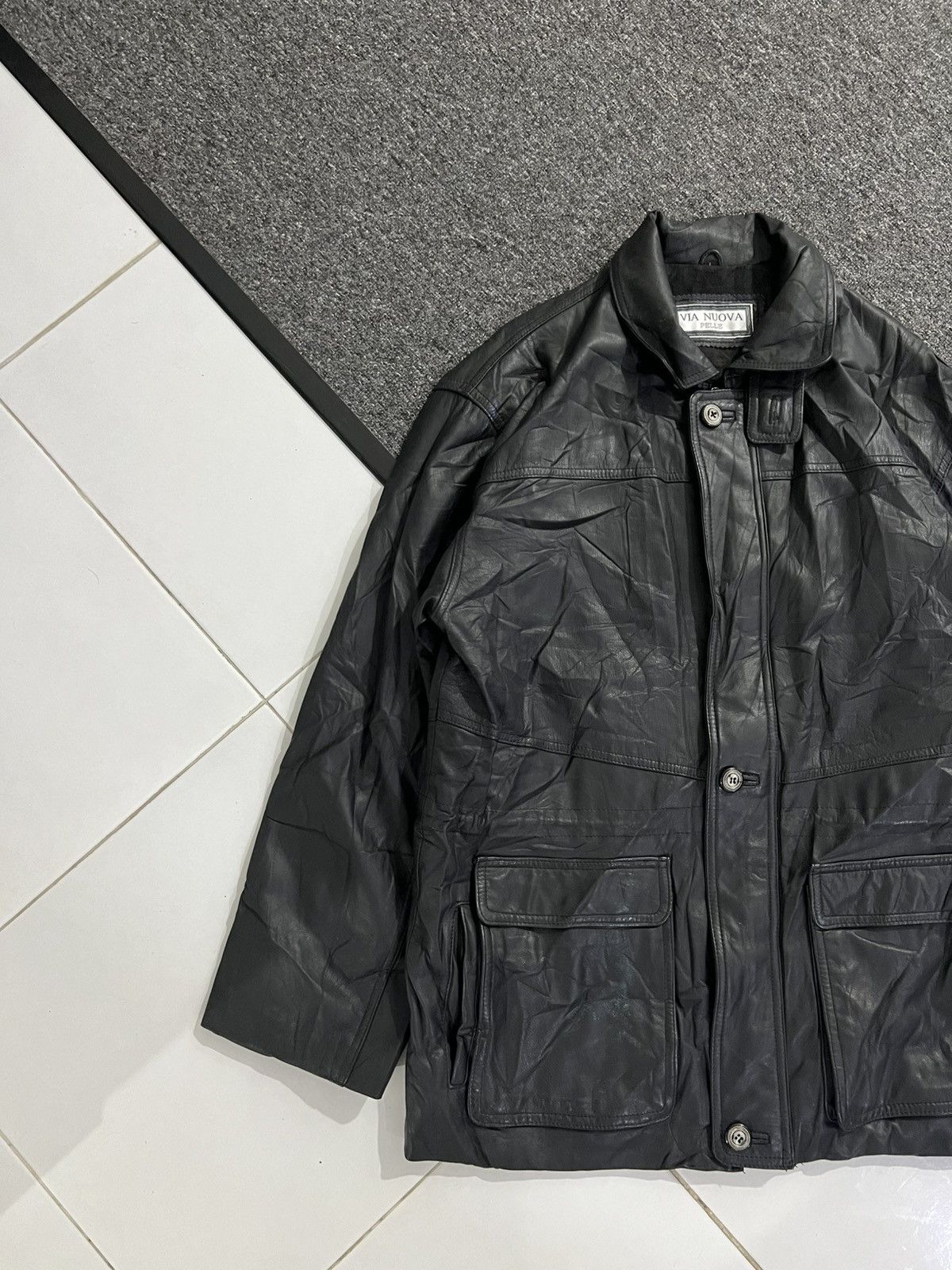 Genuine Leather VIA NUOVA PELLE COWSKIN LEATHER JACKET Size US XL / EU 56 / 4 - 6 Thumbnail