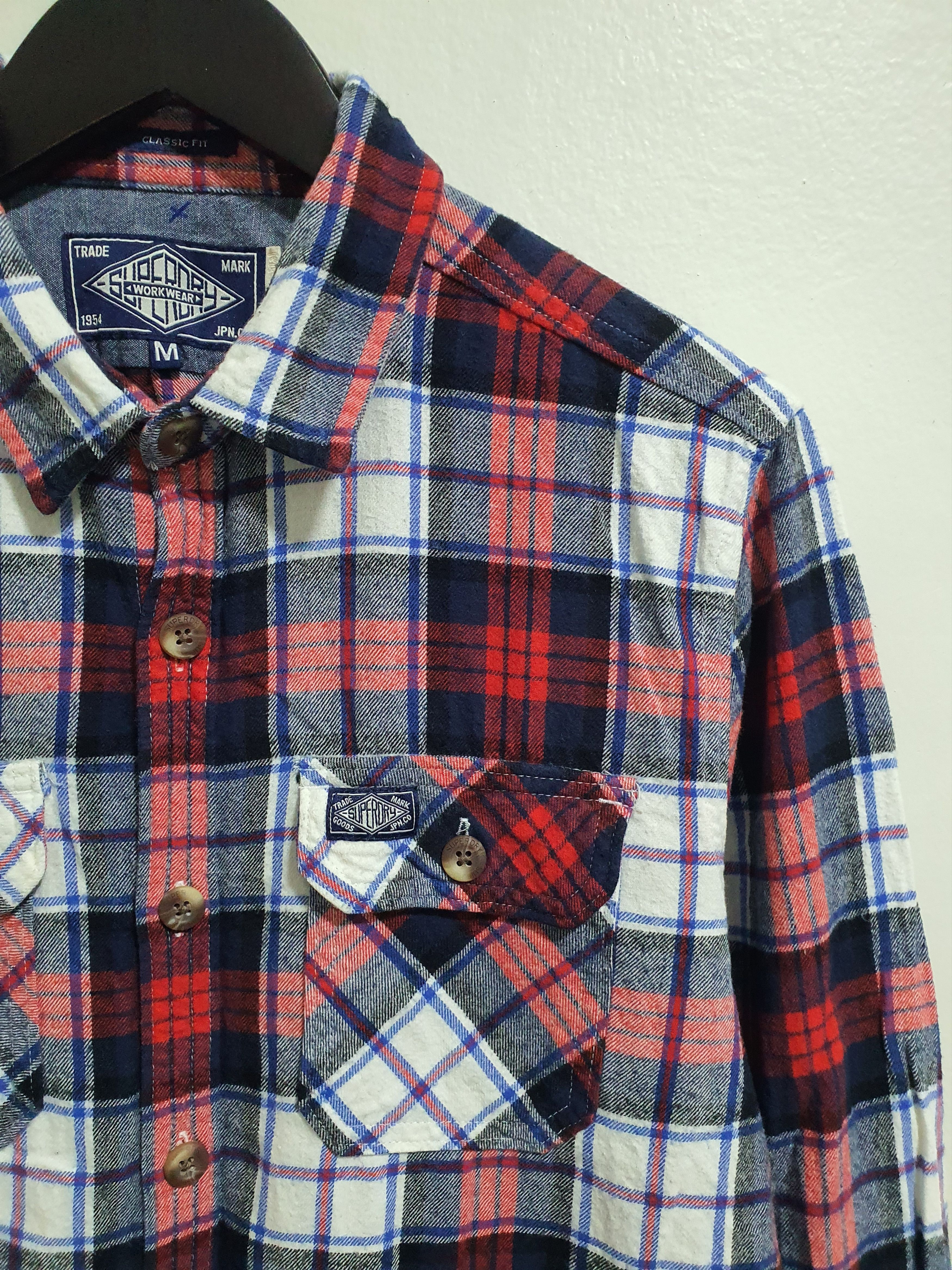 Japanese Brand × Superdry SUPERDRY 19.5/29 CHECKED RED WORK SHIRT Size US M / EU 48-50 / 2 - 1 Thumbnail