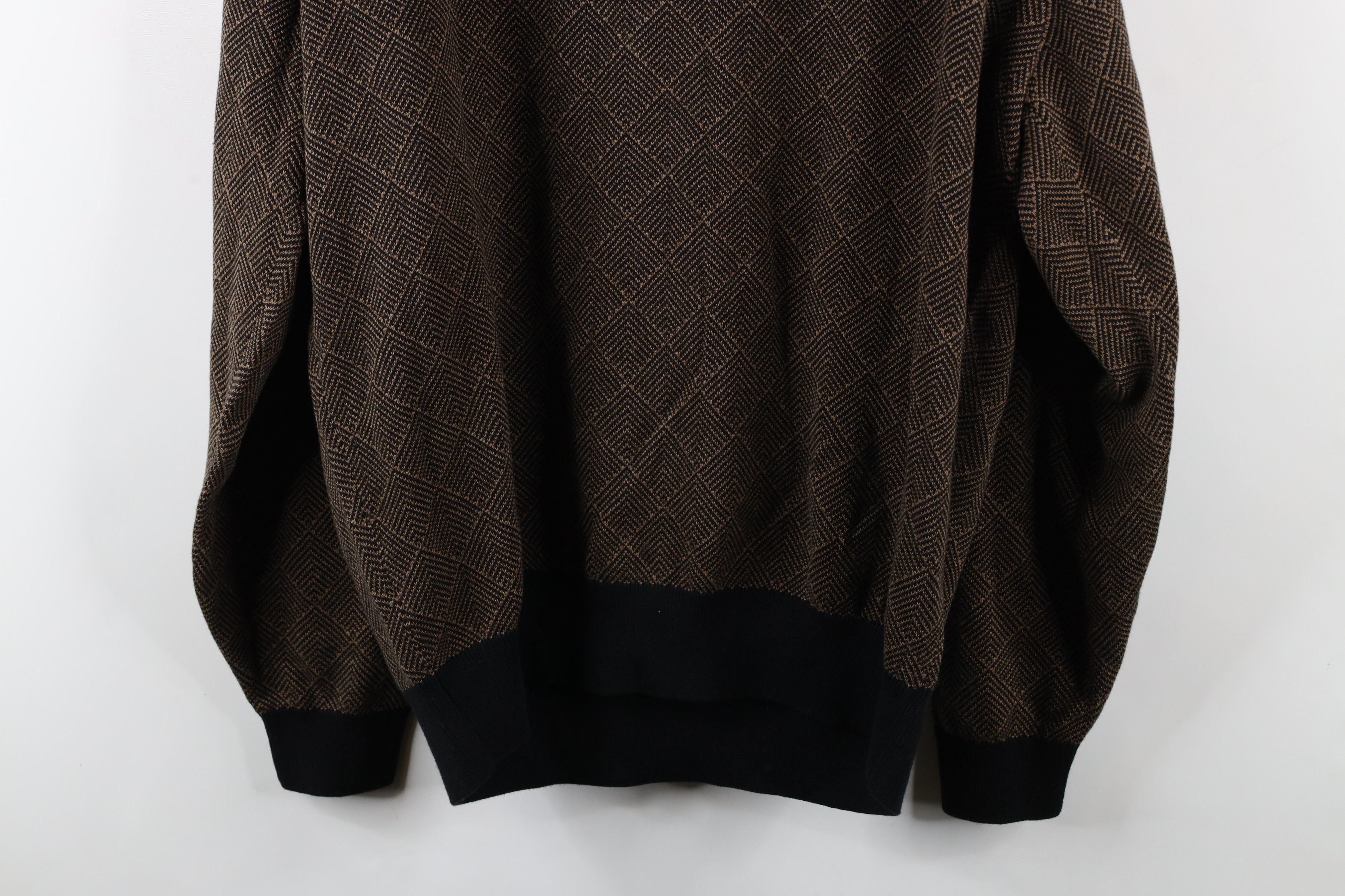 Vintage Vintage 90s Streetwear Cotton Knit Crewneck Sweater Brown Size US XL / EU 56 / 4 - 8 Thumbnail
