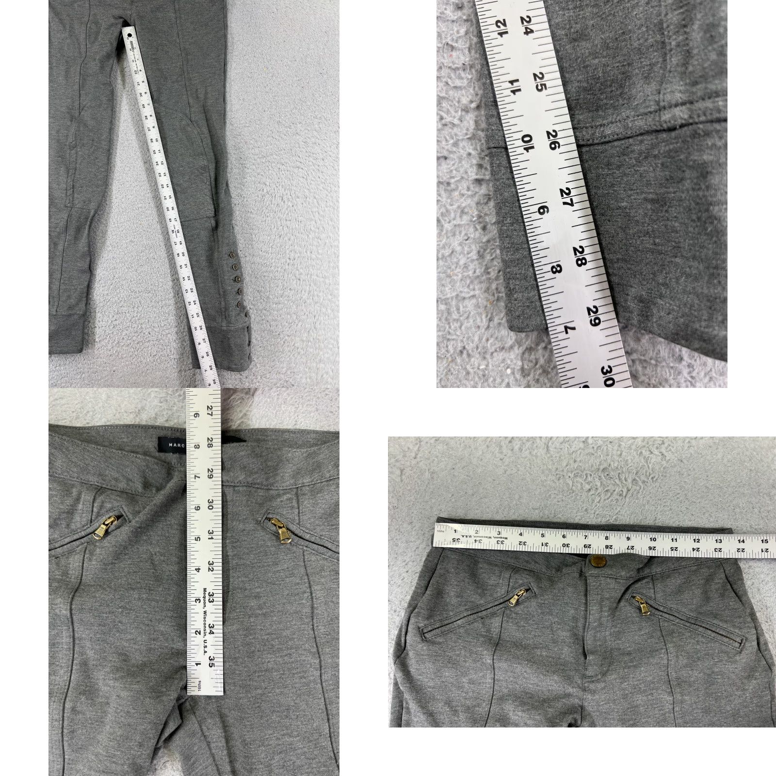 Marc Jacobs Marc Jacobs Pants Women 4 Gray Equestrian Riding Breeches Button Up Ankle 26x29 Size 27" / US 4 / IT 40 - 8 Thumbnail