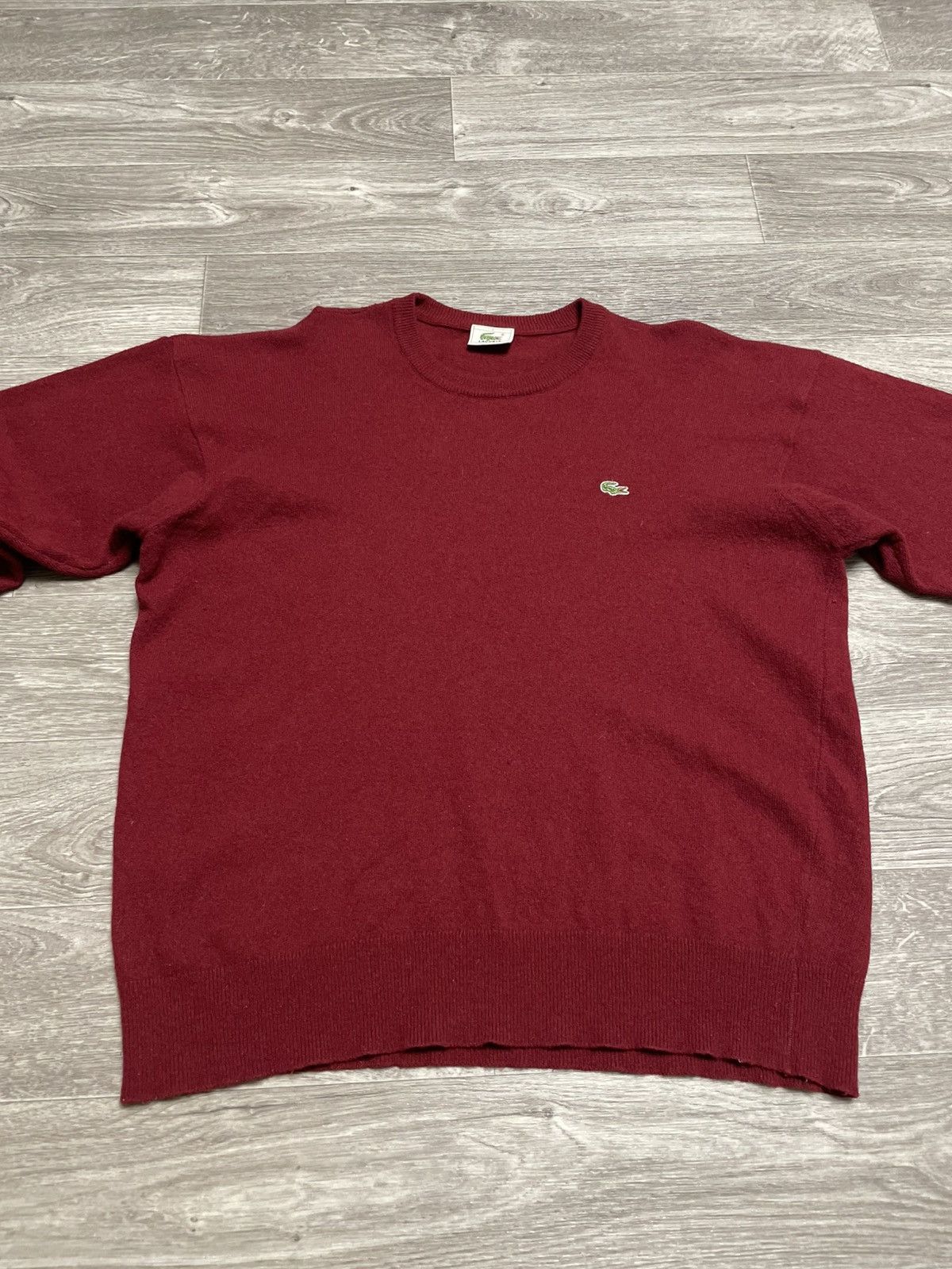 Lacoste Vintage Lacoste Burgundy Lambswool Sweater Size US XL / EU 56 / 4 - 7 Thumbnail