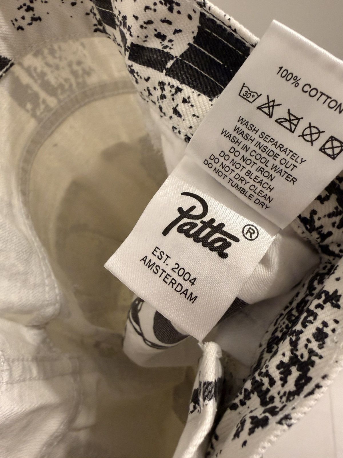 Patta Patta Black White Allover Print Denim Jeans 32/32 Size US 32 / EU 48 - 5 Thumbnail