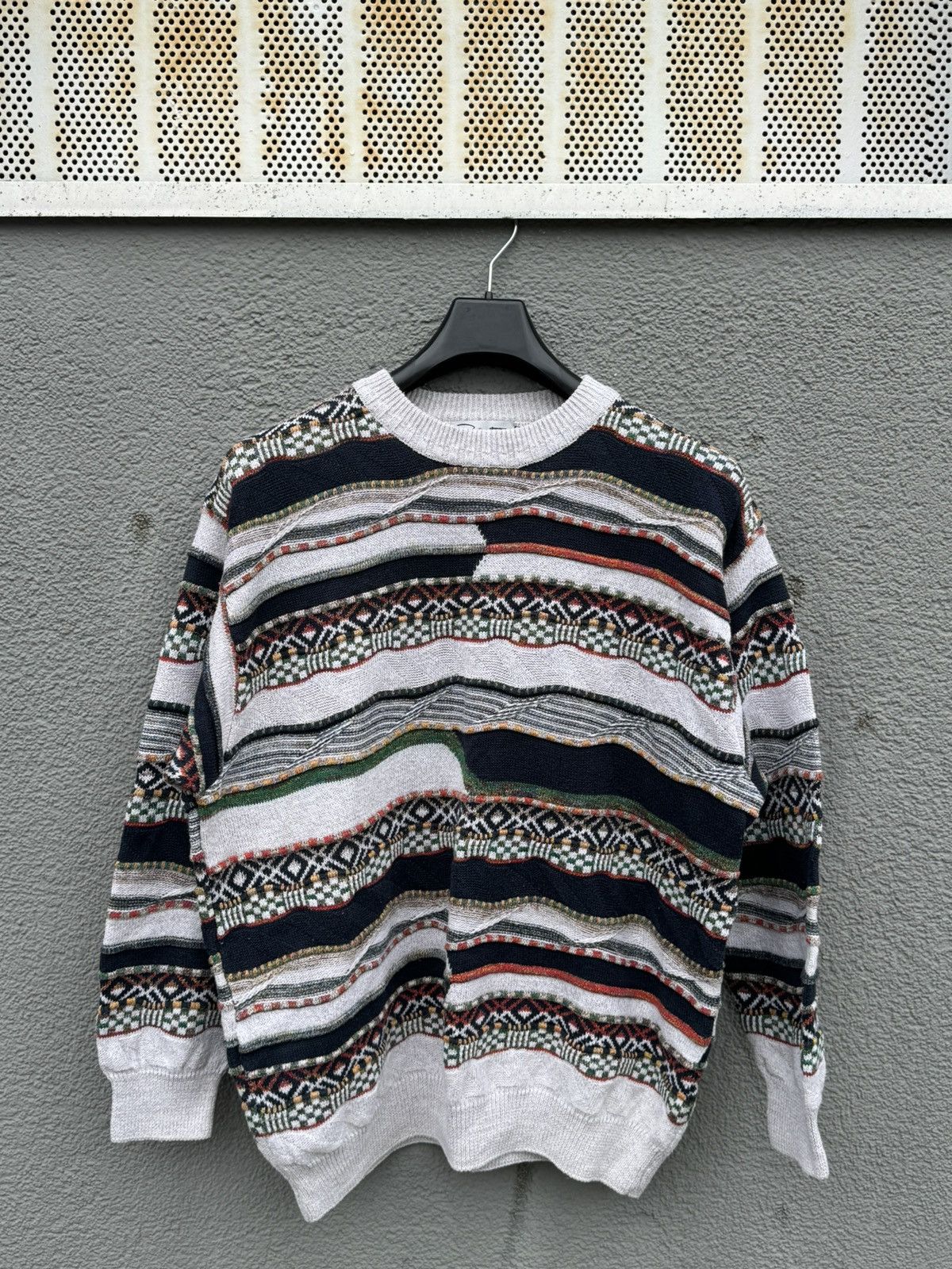 Vintage Coogi Style Vintage Point Of Italy Knitted Sweater Size US L / EU 52-54 / 3 - 1 Thumbnail