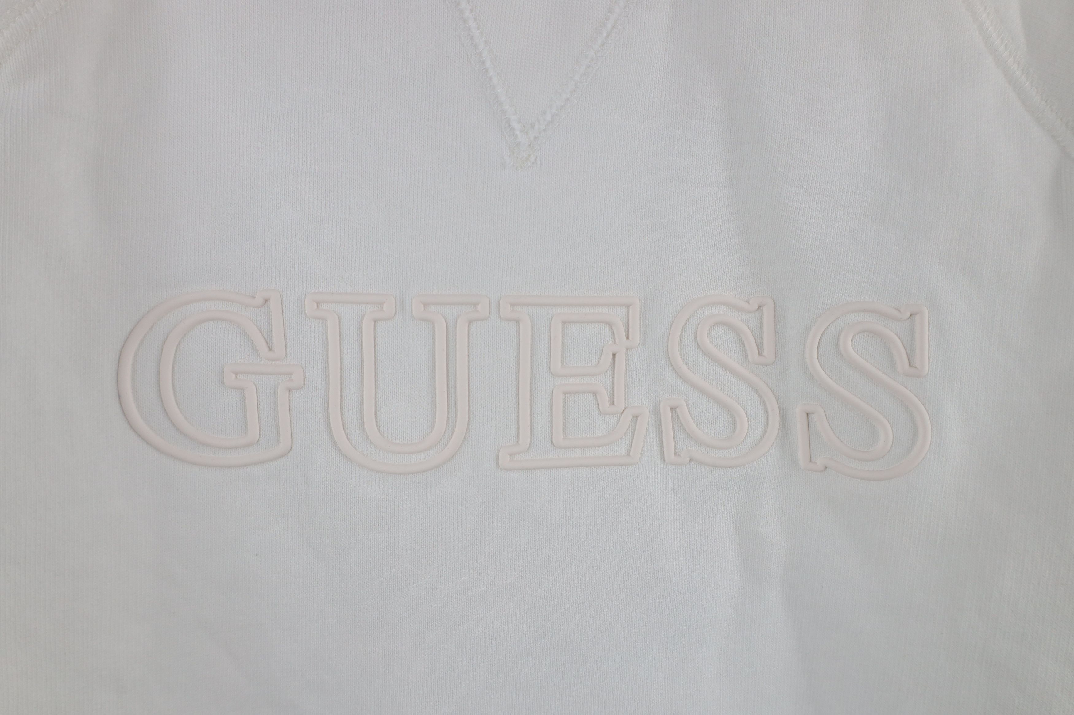Guess × Vintage Vintage 90s Y2K Guess Spell Out Crewneck Sweatshirt White Size US M / EU 48-50 / 2 - 4 Thumbnail