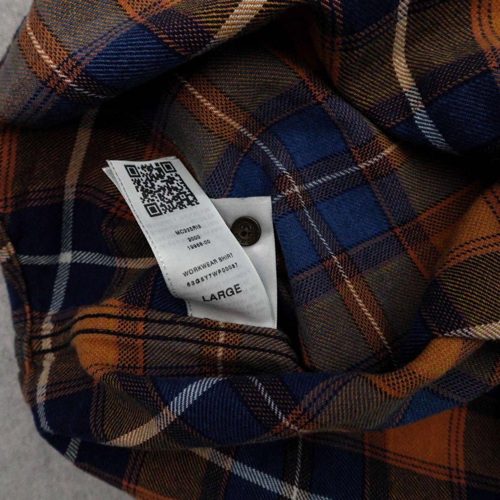 True Religion True Religion Mens Large (29X21) Plaid Button Up Long Sleeve Shirt Blue & Brown Size US L / EU 52-54 / 3 - 5 Thumbnail