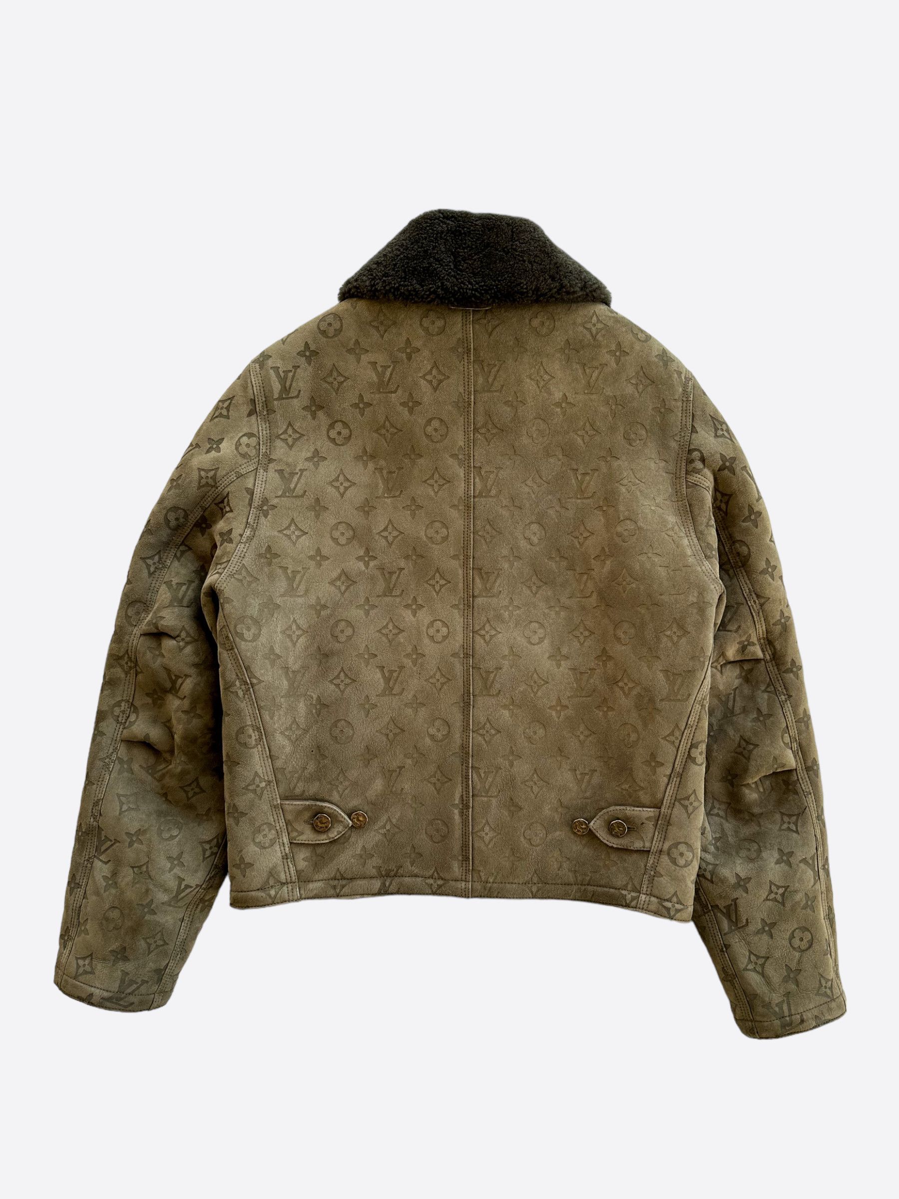 Louis Vuitton Louis Vuitton Olive Monogram Shearling Jacket Size US L / EU 52-54 / 3 - 2 Thumbnail