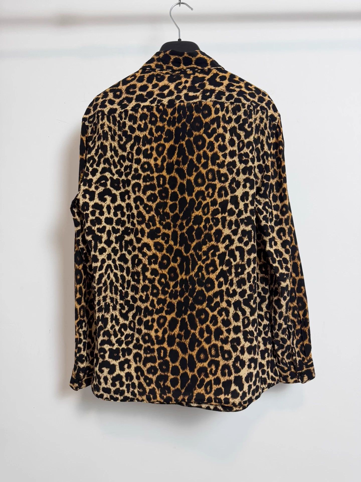 Saint Laurent Paris SLP 20FW silk caramel leopard print bow shirt Size US XXS / EU 40 - 3 Thumbnail
