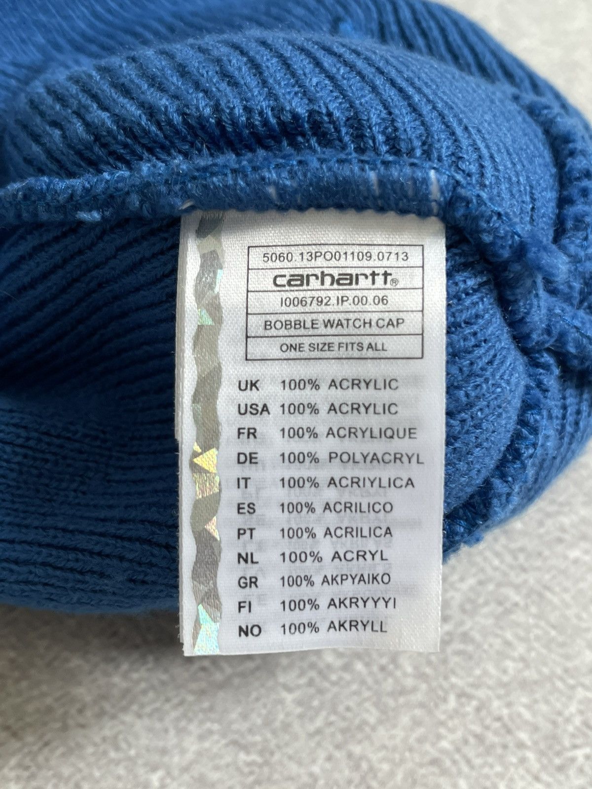Carhartt Carhartt Bobble Pom Y2k Watch Logo Stretch Beanie Hat Size ONE SIZE - 10 Thumbnail