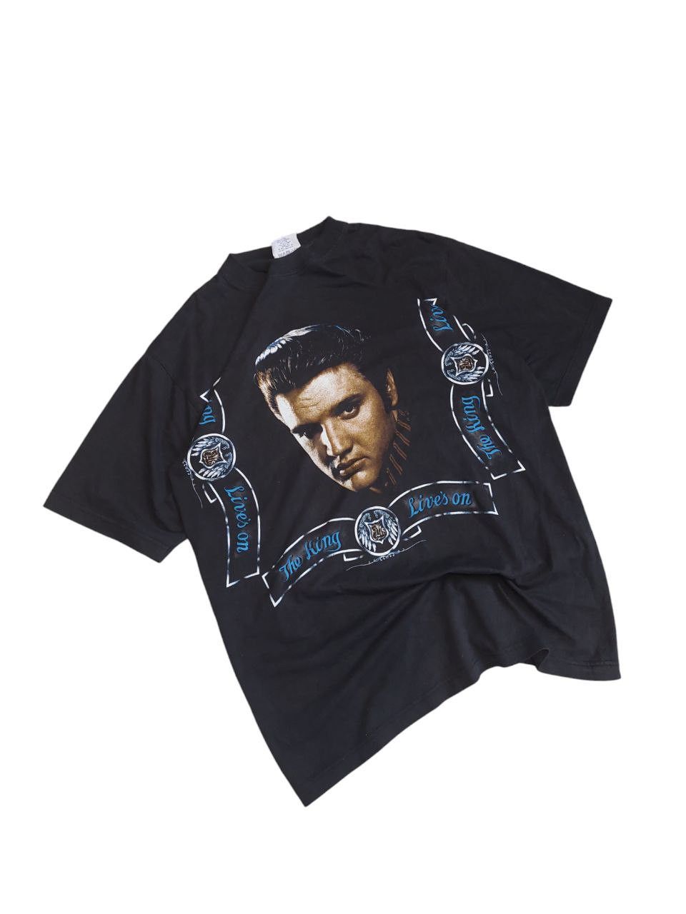 Band Tees vintage 90s elivs presley t-shirt Size US XL / EU 56 / 4 - 1 Thumbnail