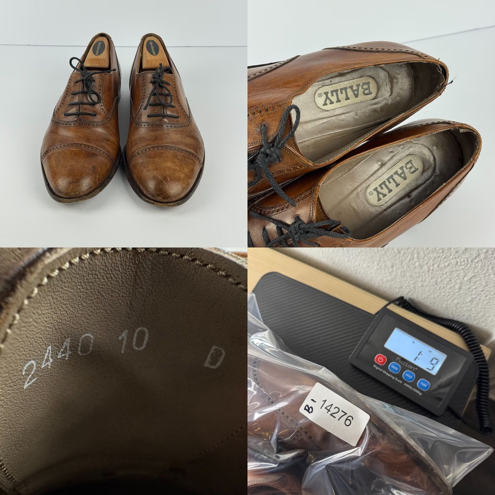 Bally Bally Mens Dress Oxford Cap Toe Leather Leather D Brown 10 Size ONE SIZE - 8 Thumbnail