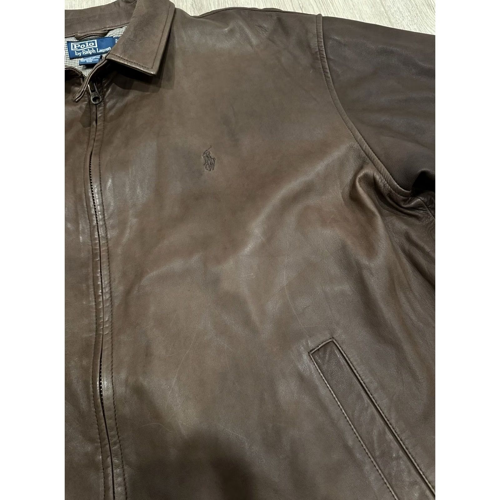 Polo Ralph Lauren Polo Ralph Lauren Jacket 2XL Brown Leather Zip Mens Glove Soft Leather Jacket Size US XXL / EU 58 / 5 - 6 Thumbnail
