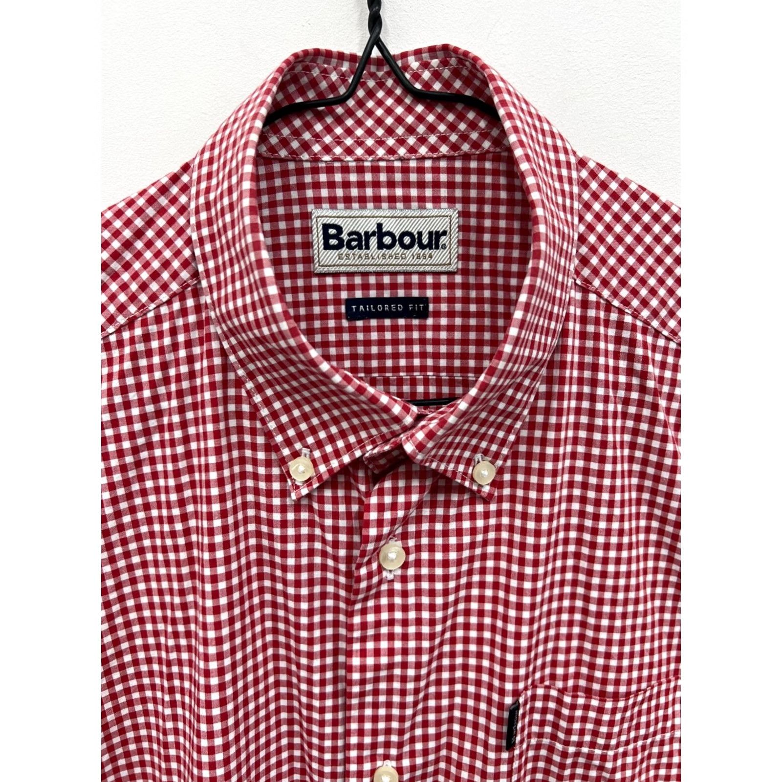 Barbour Barbour Button-Up Shirt Gingham Red Mens UK M US S Tailored Long Sleeve Collared Check-Pattern Regular Size Size US S / EU 44-46 / 1 - 3 Thumbnail