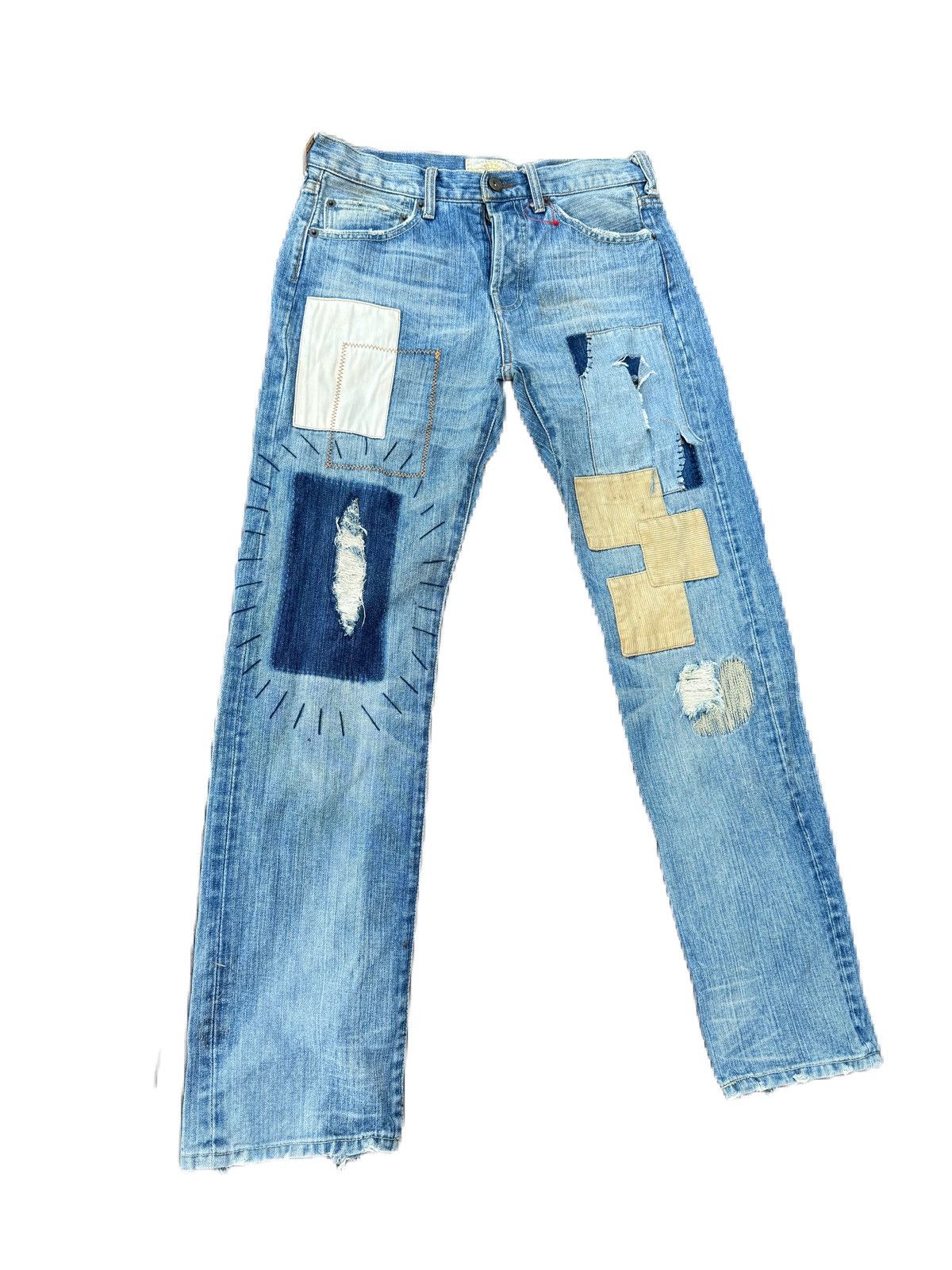 Japanese Brand × Kapital JAPAN BRAND CRIGINAL DISTRESS PATCHWORK KURT COBAIN DESIGN Size US 30 / EU 46 - 3 Thumbnail