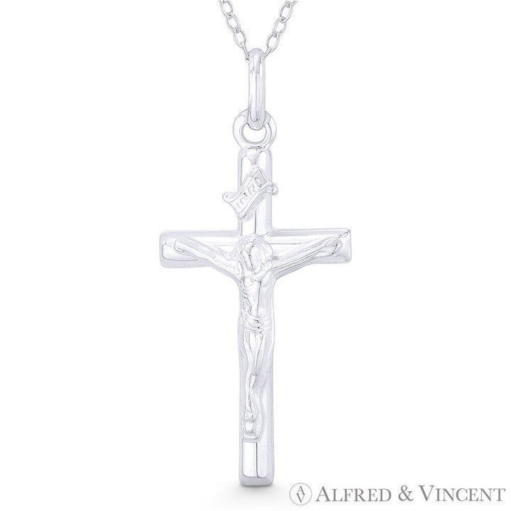 Other Jesus & INRI Catholic Cross Pendant in .925 Sterling Silver Size ONE SIZE - 1 Preview
