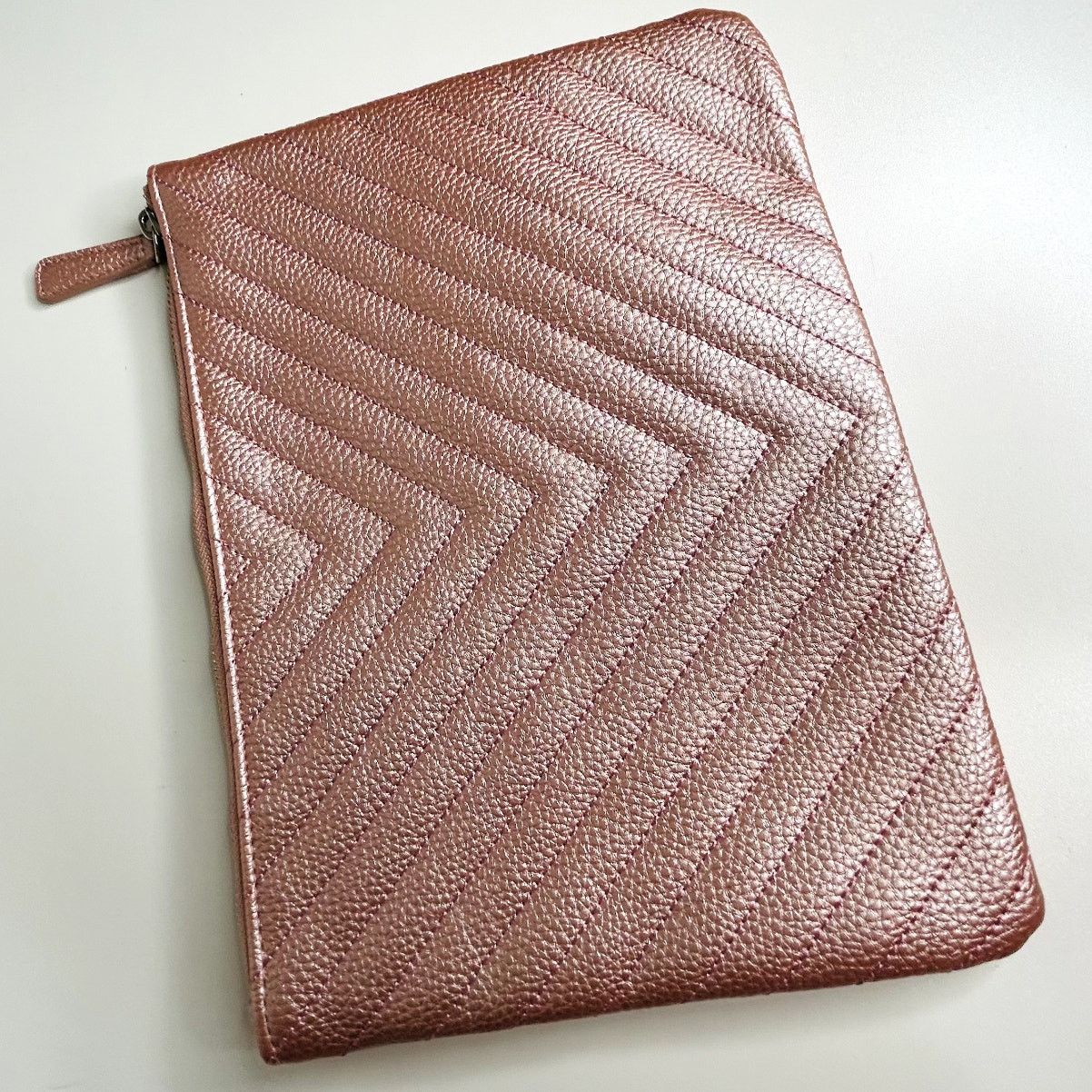 Other Chaviv by Violet Teriti Metallic Pink Clutch Chevron Purse Size ONE SIZE - 3 Thumbnail