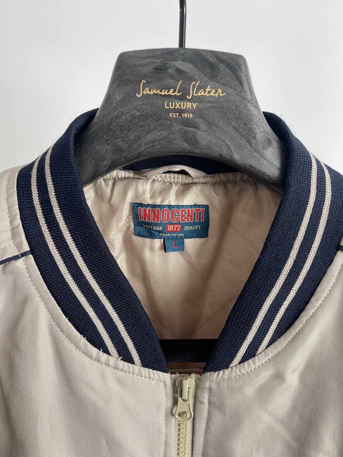 Vintage Vintage innocenti bomber beige light jacket logo Size US L / EU 52-54 / 3 - 4 Thumbnail